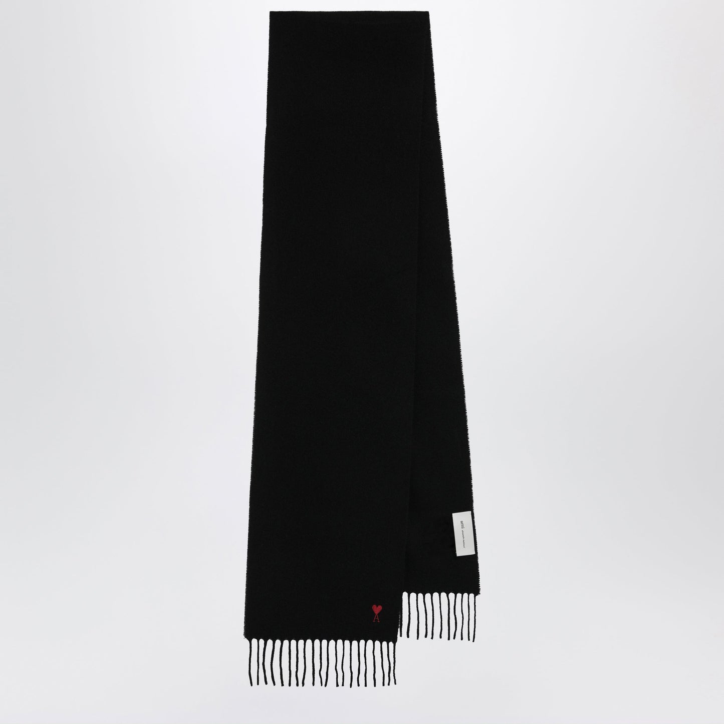 Ami Paris Ami De Coeur Black Wool Scarf Men AMI PARIS