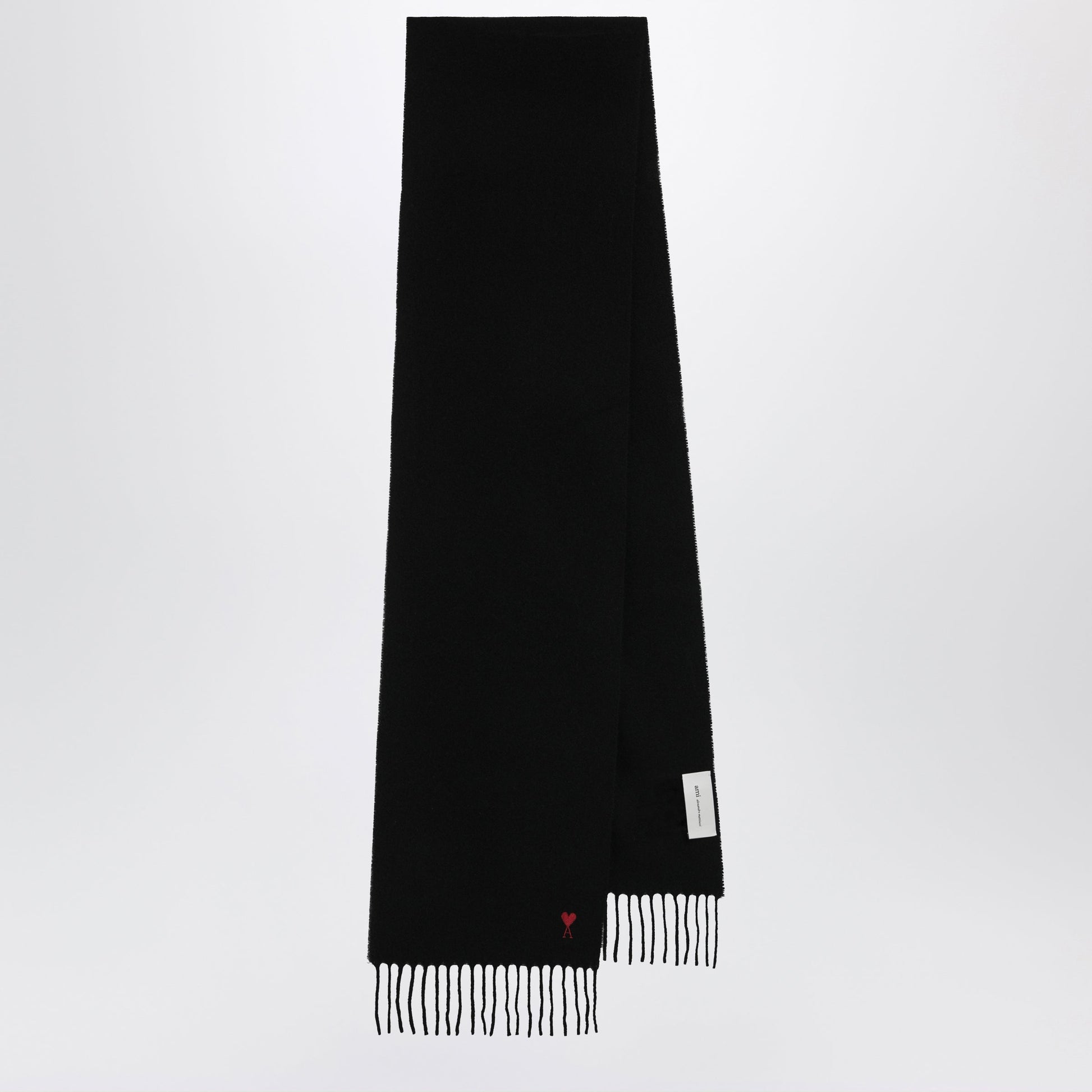 Ami Paris Ami De Coeur Black Wool Scarf Men AMI PARIS