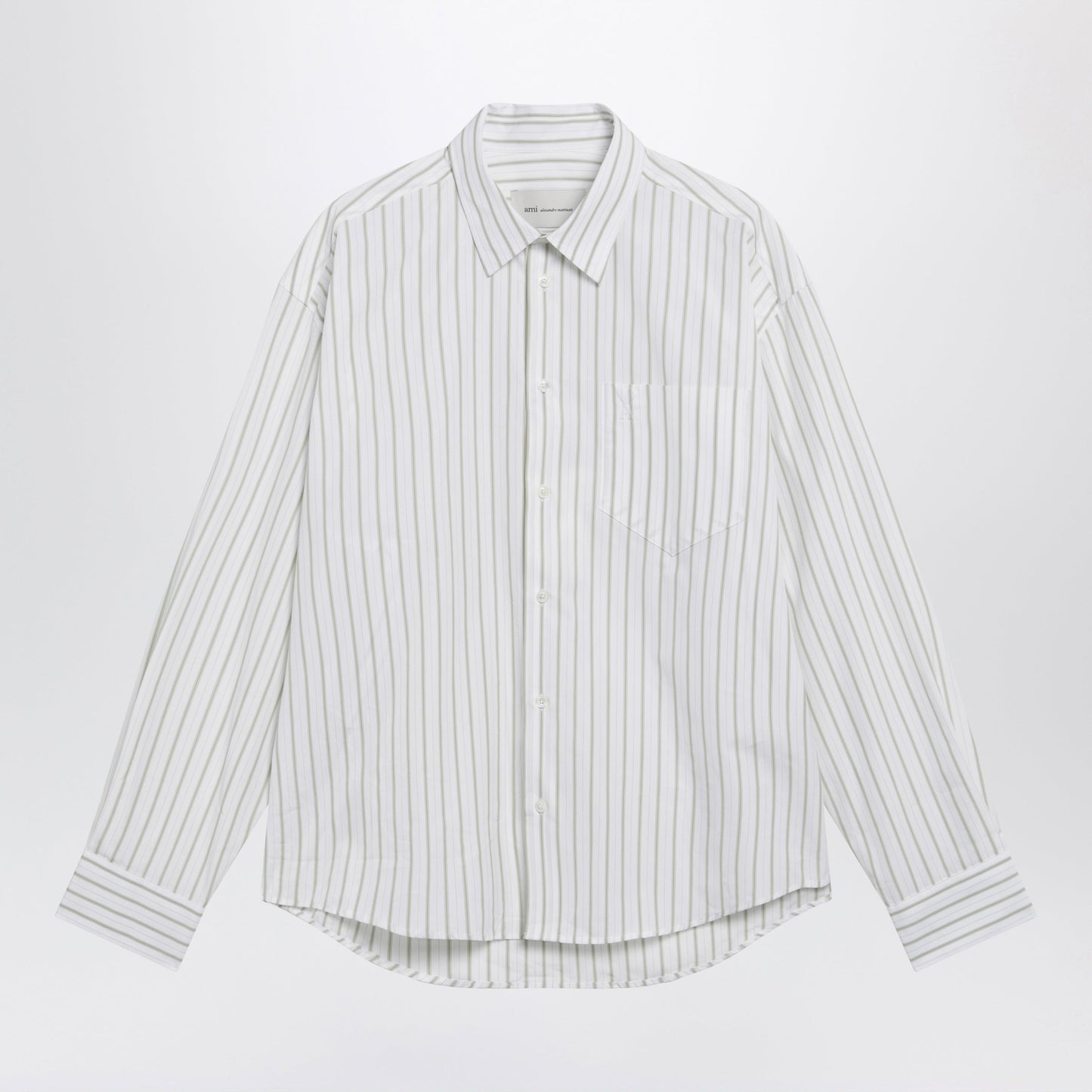 Ami Paris White Striped Ami De Coeur Shirt Men AMI PARIS