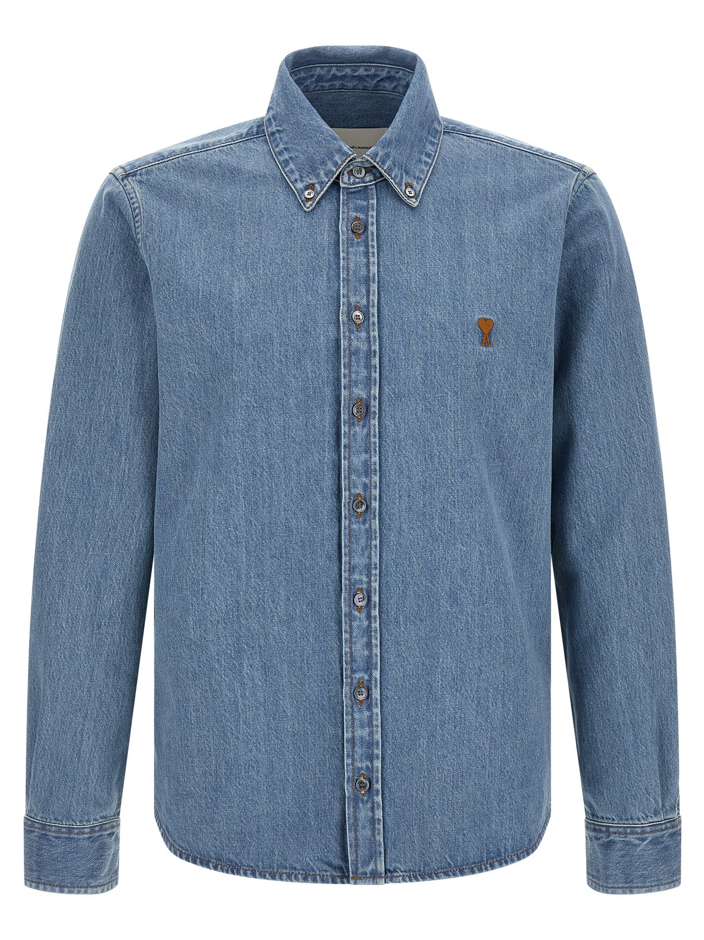 Ami Paris Men 'Ami De Coeur' Denim Shirt AMI PARIS