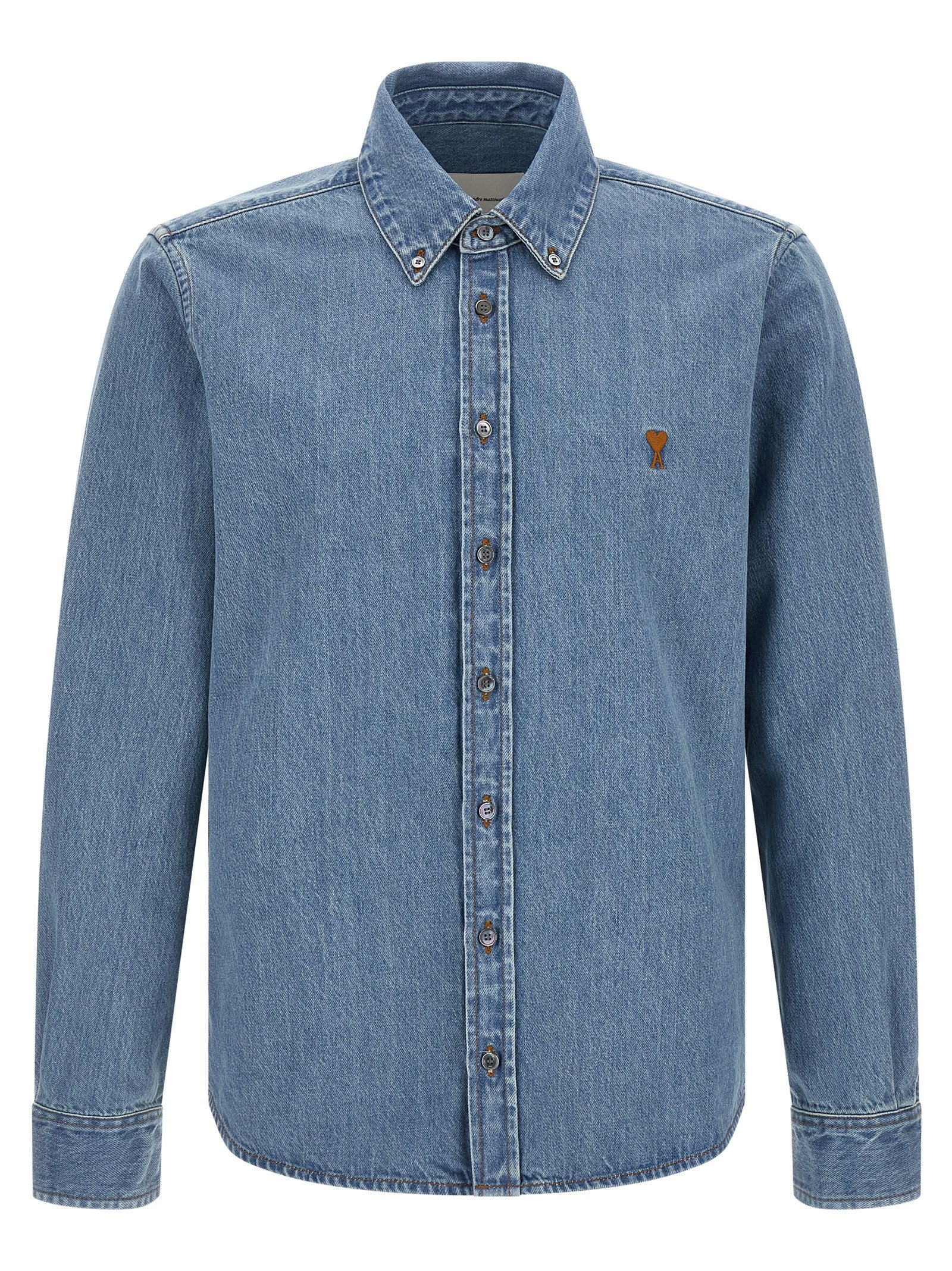Ami Paris Men 'Ami De Coeur' Denim Shirt AMI PARIS