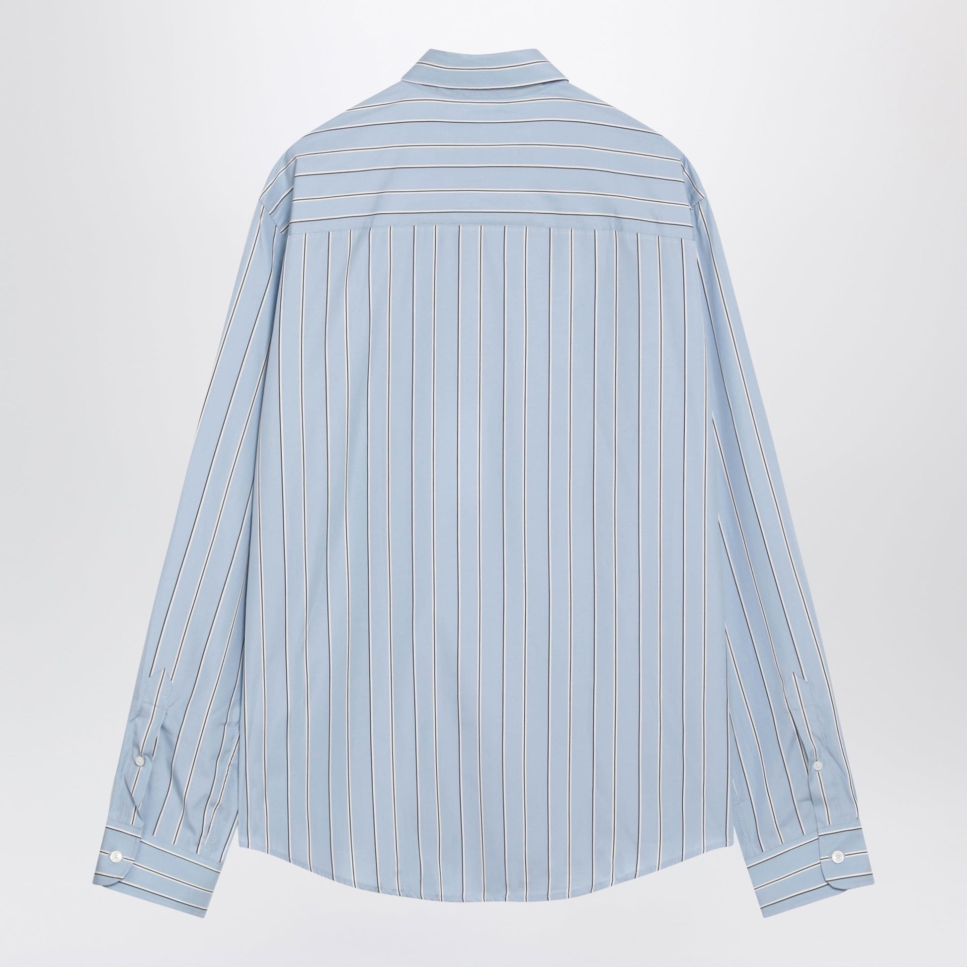Ami Paris Light Blue Striped Ami De Coeur Shirt Men AMI PARIS