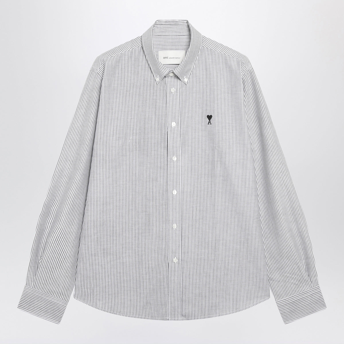 Ami Paris Black/White Striped Ami De Coeur Shirt In Cotton Women AMI PARIS
