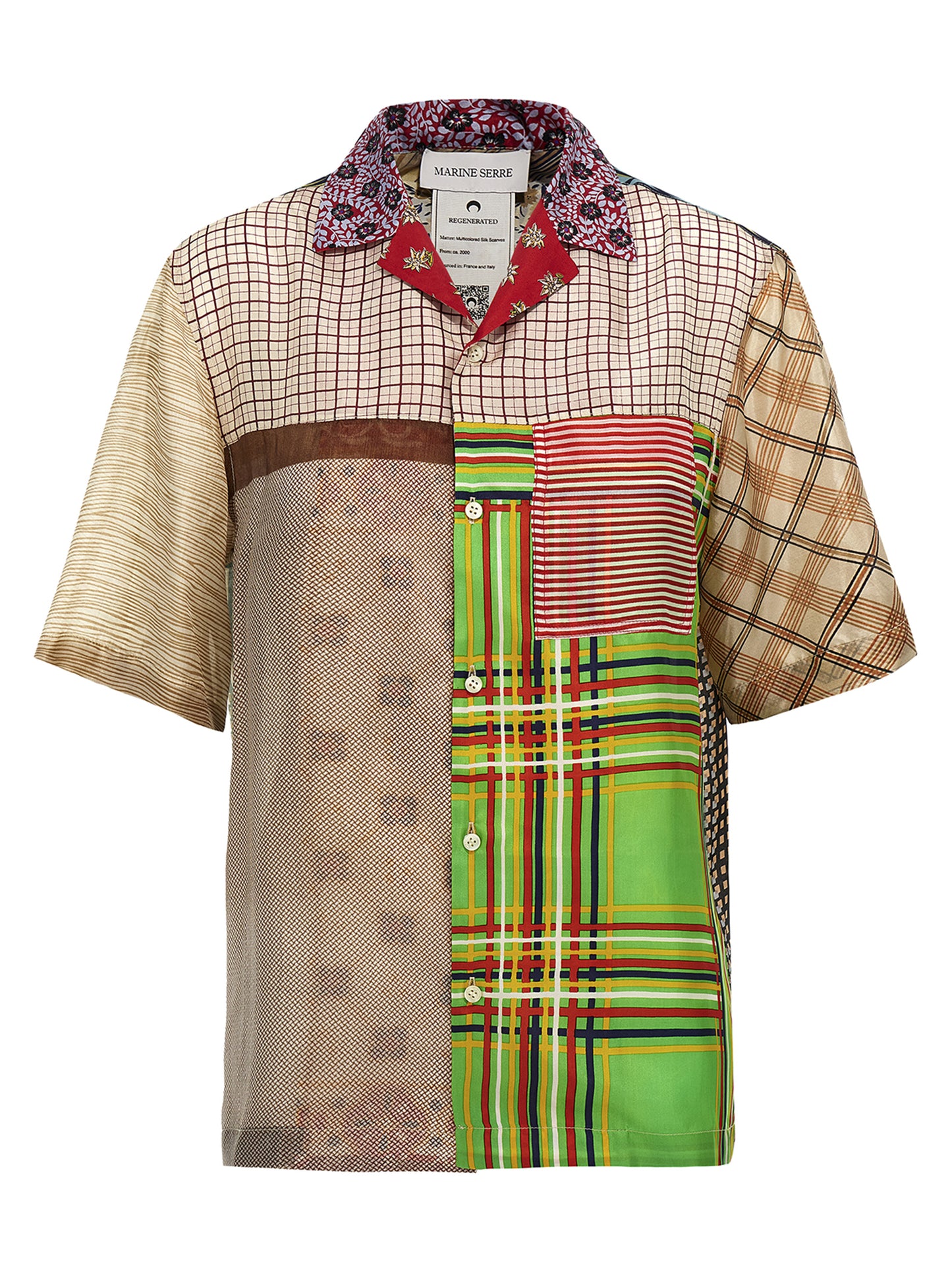 Marine Serre Women 'Regenerated Silk Scarves Bowling' Shirt MARINE SERRE