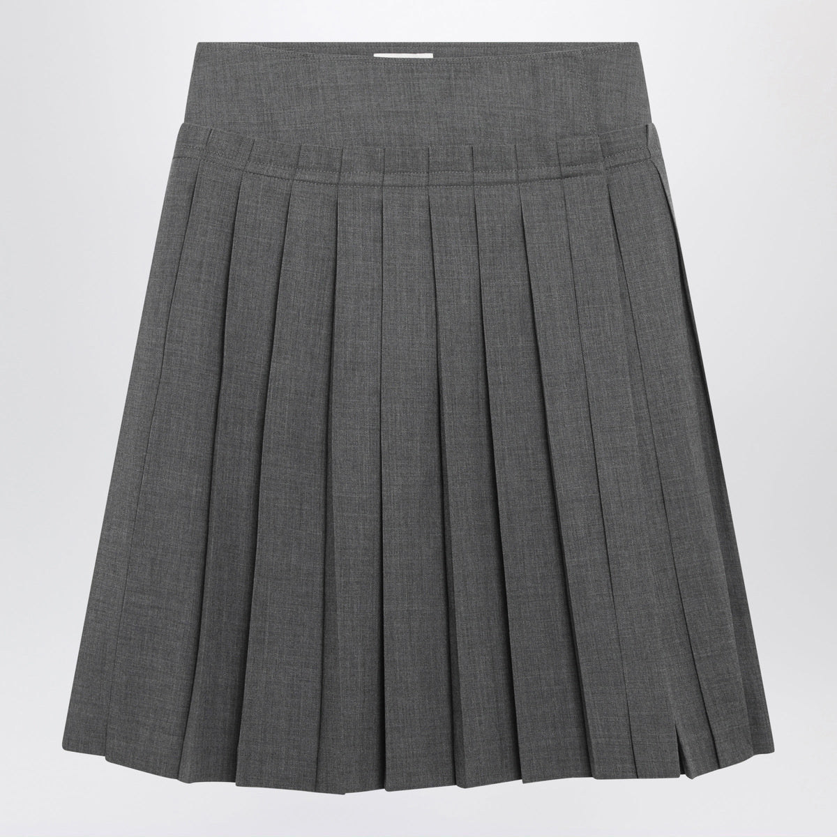 Ami Paris Carbon Grey Pleated Skirt In Wool Women AMI PARIS