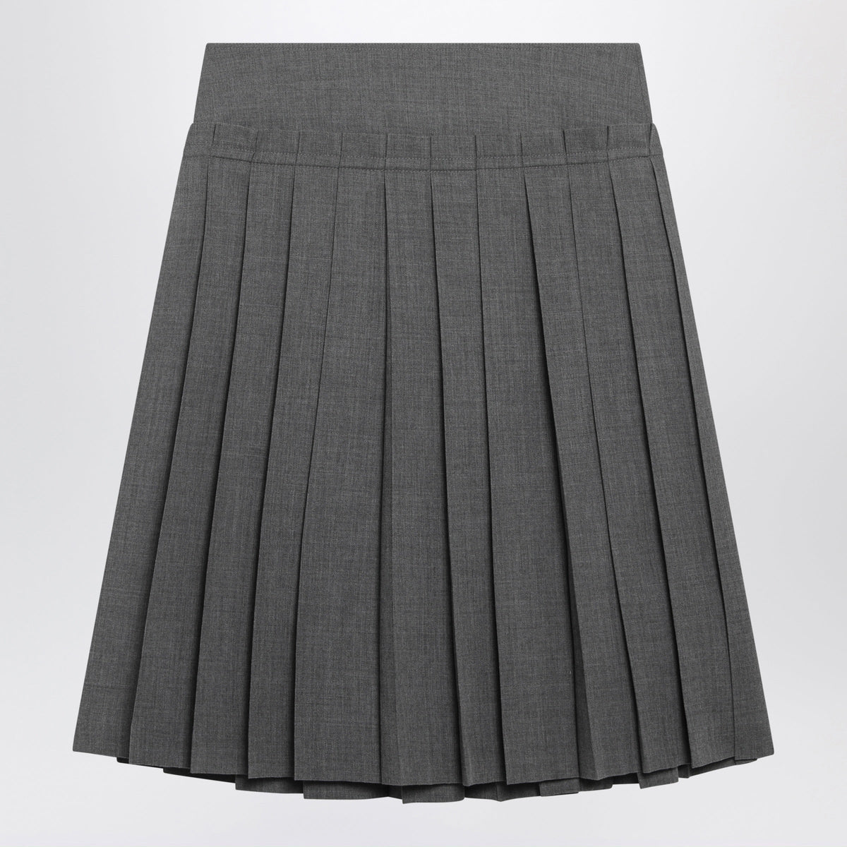 Ami Paris Carbon Grey Pleated Skirt In Wool Women AMI PARIS