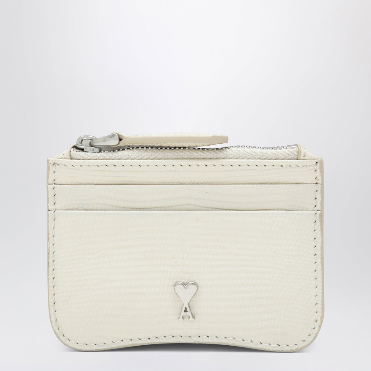 Ami Paris Paris Paris Ivory Leather Card Holder Women AMI PARIS