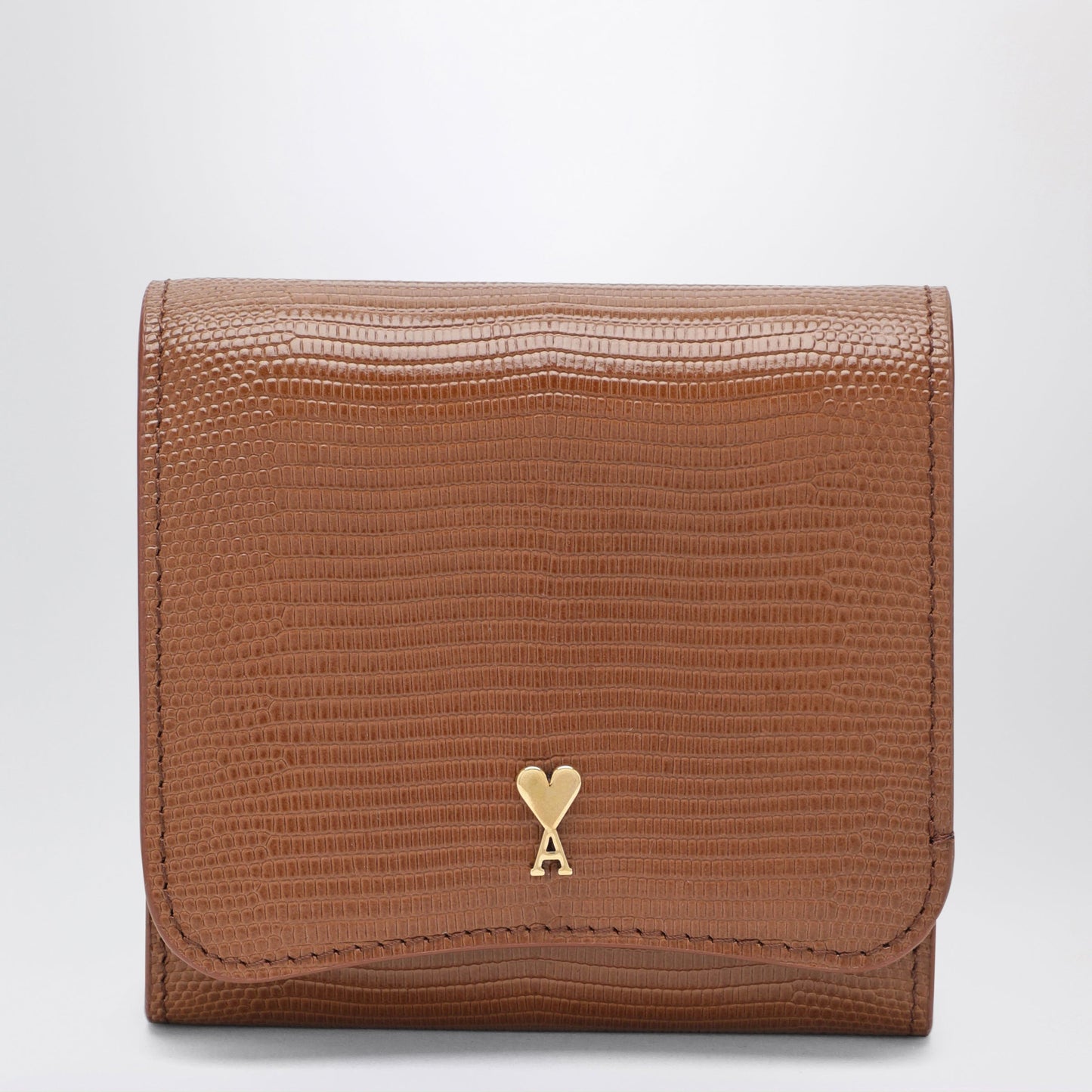 Ami Paris Cognac Paris Paris Compact Leather Wallet Women AMI PARIS