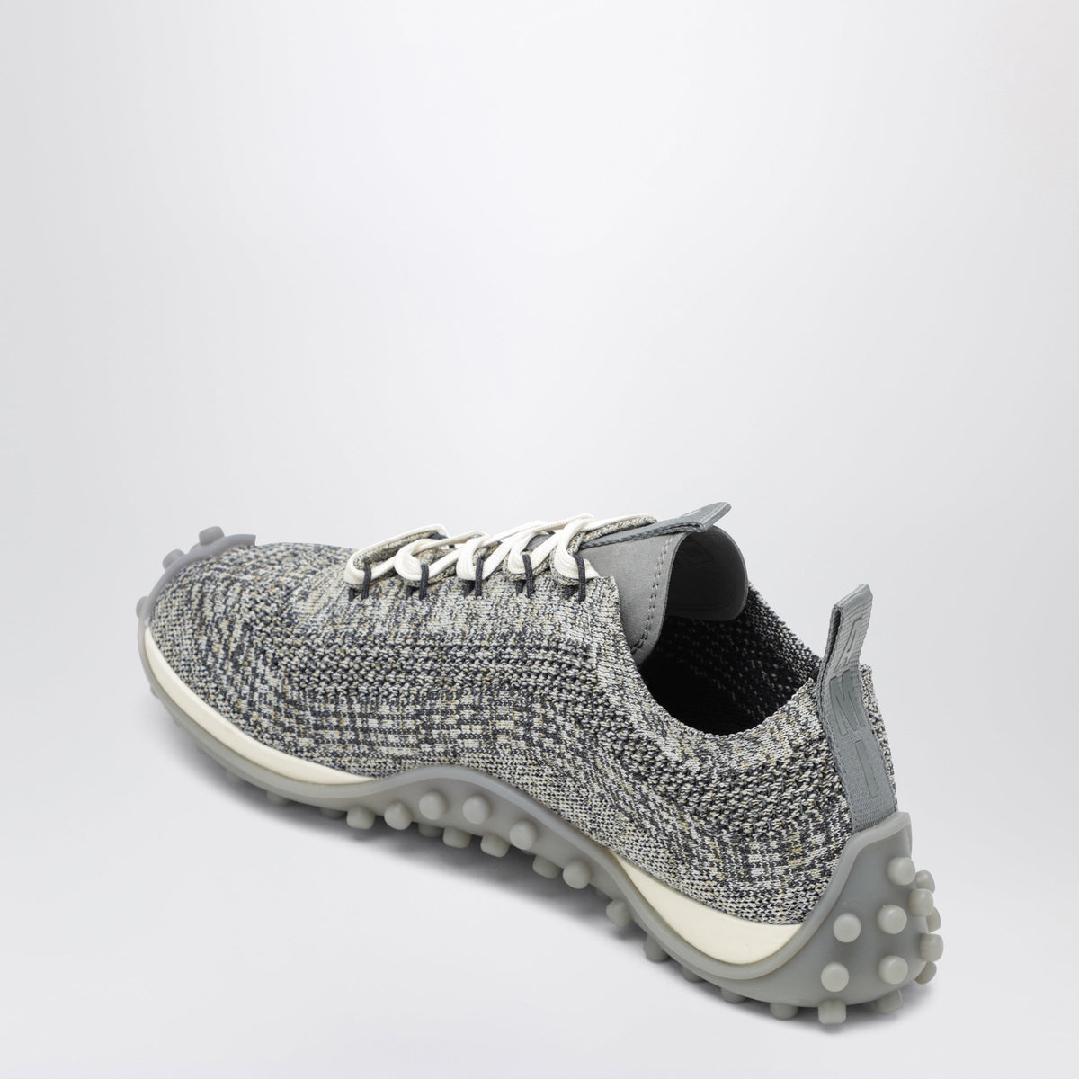 Ami Paris Mirage Sneakers In Grey And Ivory Mesh Men AMI PARIS