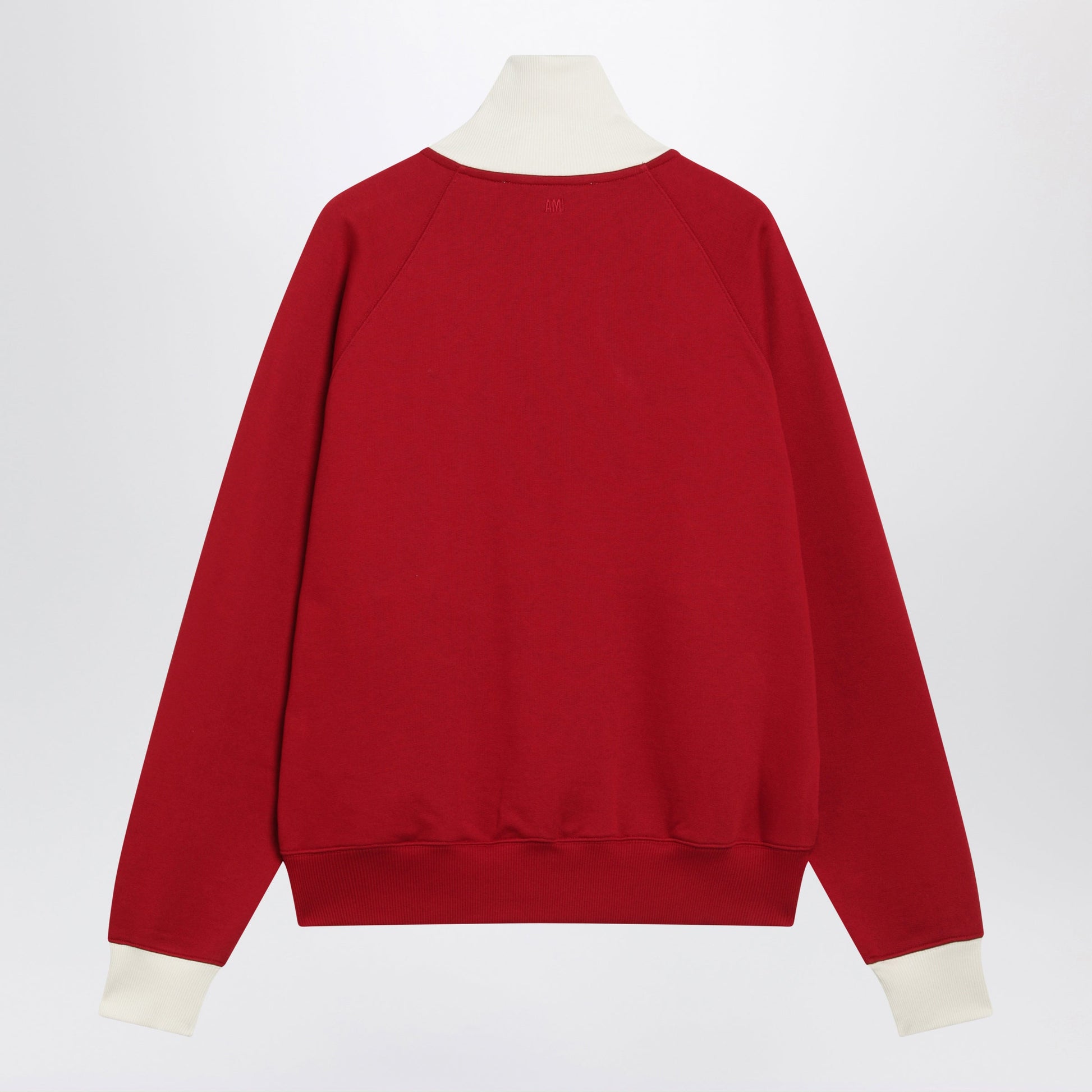 Ami Paris Ami De Coeur Zip-Up Sweatshirt In Cotton, Red/Ivory Women AMI PARIS