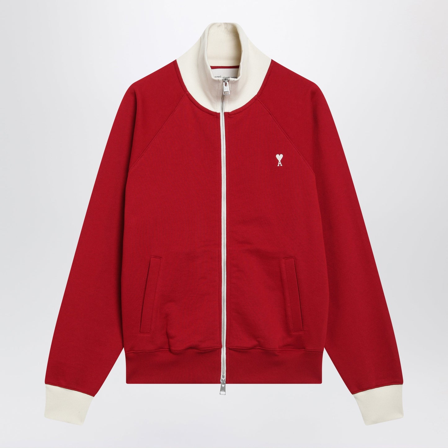 Ami Paris Ami De Coeur Sweatshirt In Ruby Red/Ivory Men AMI PARIS