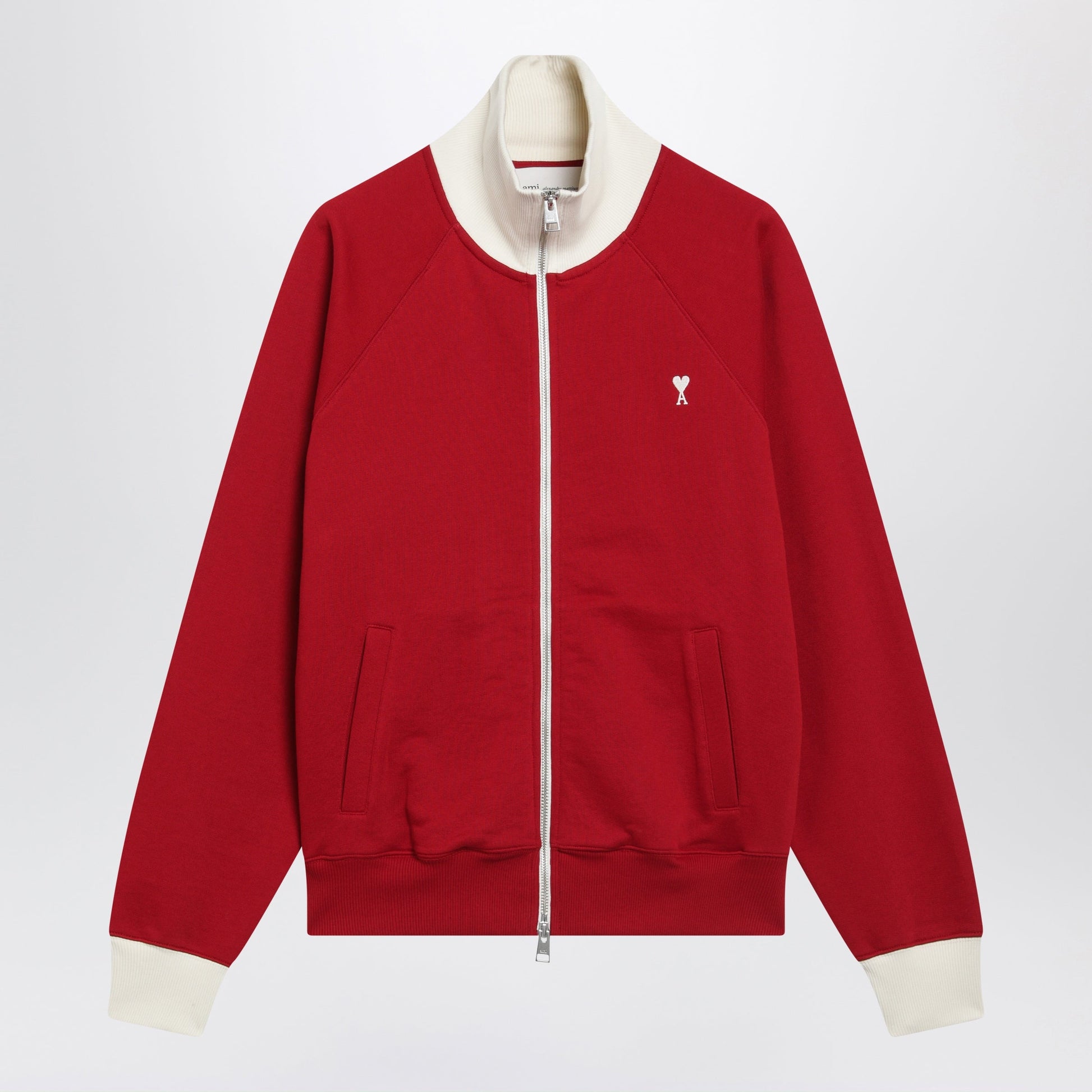 Ami Paris Ami De Coeur Sweatshirt In Ruby Red/Ivory Men AMI PARIS