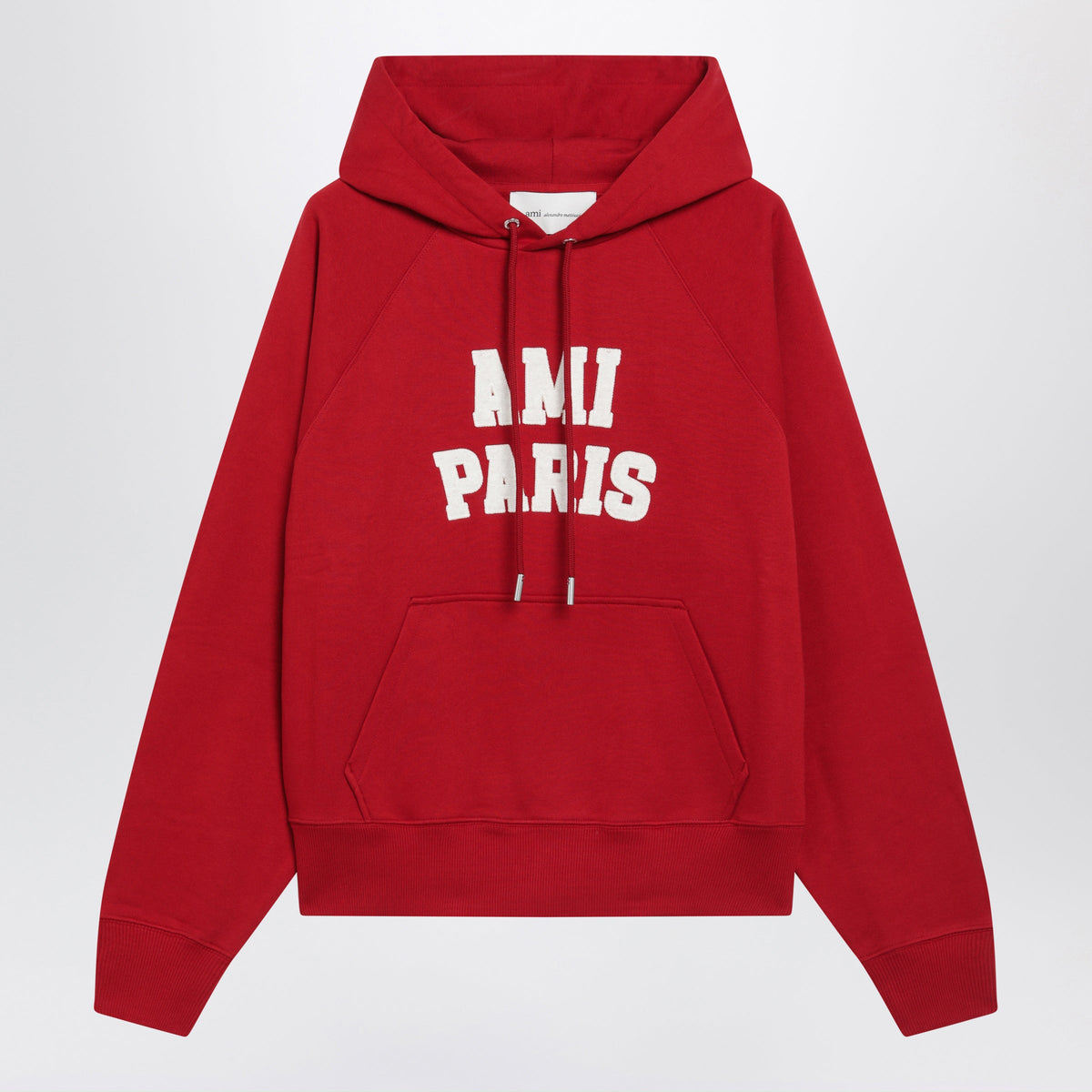 Ami Paris Red Hooded Sweatshirt With Logo Embroidery Women AMI PARIS