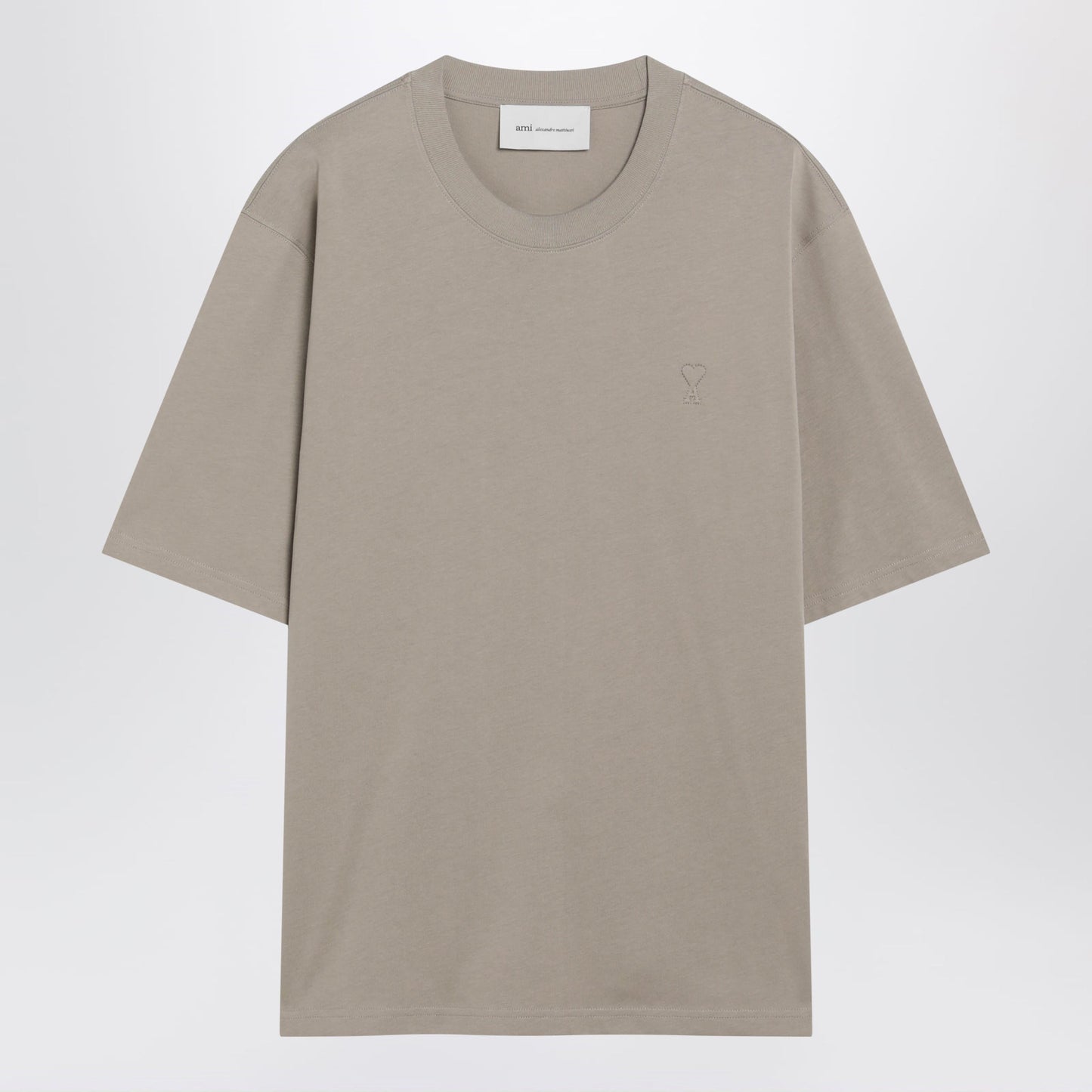 Ami Paris Taupe Beige Ami De Coeur Cotton T-Shirt Men AMI PARIS