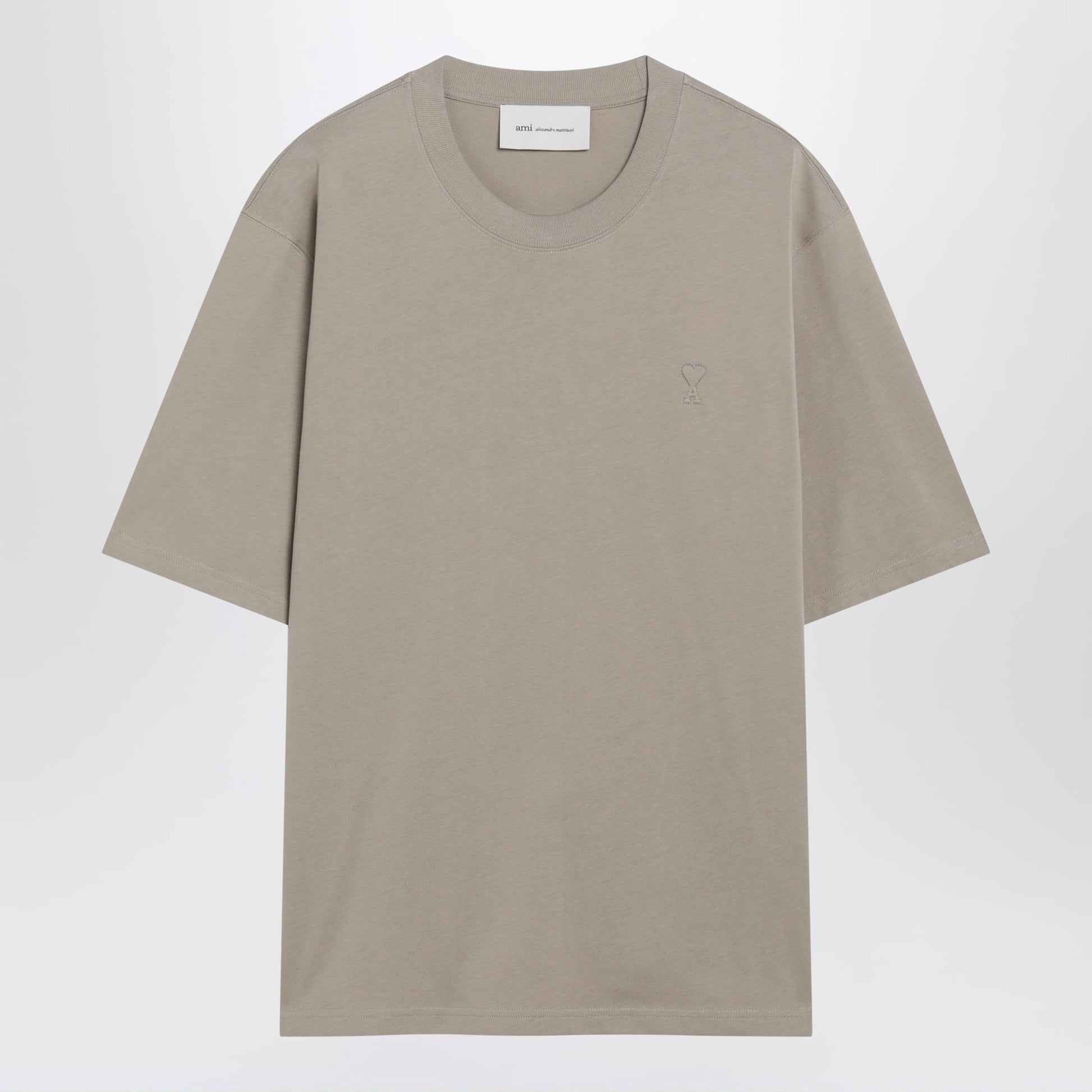 Ami Paris Taupe Beige Ami De Coeur Cotton T-Shirt Men AMI PARIS