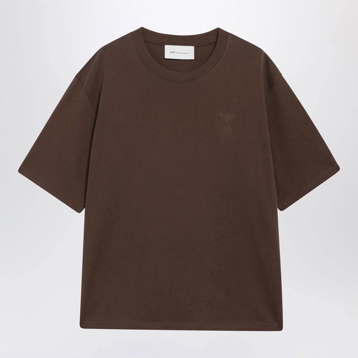 Ami Paris Chocolate Brown Ami De Coeur T-Shirt Men AMI PARIS
