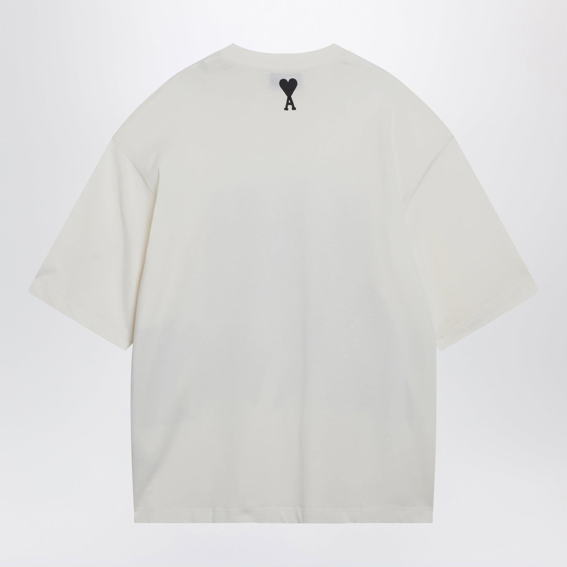 Ami Paris Cream White T-Shirt With Logo Print Men AMI PARIS