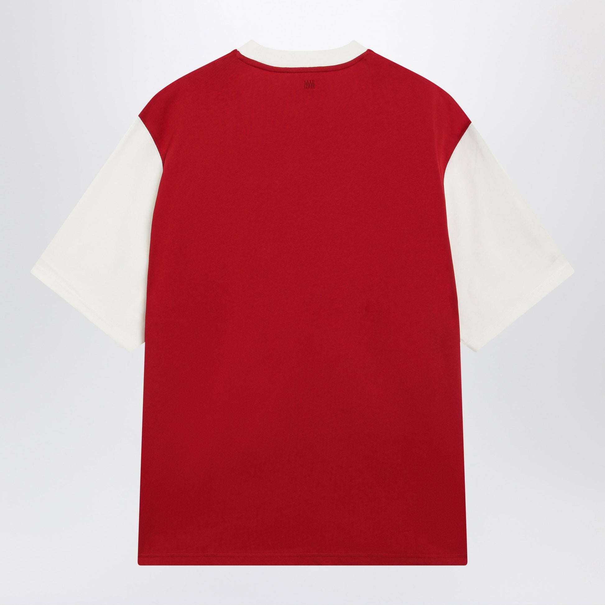 Ami Paris Ruby Red T-Shirt With Logo Embroidery Men AMI PARIS