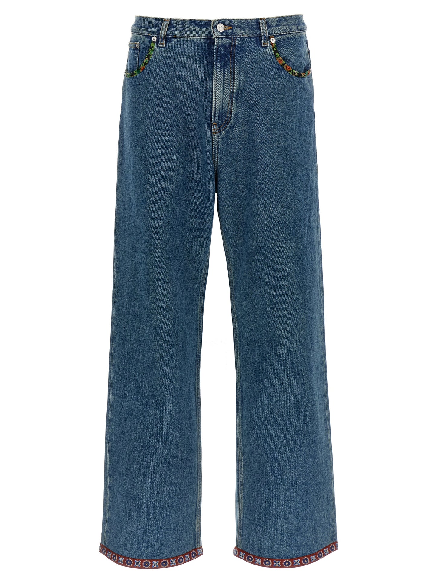 Valentino Garavani Men Valentino Garavani Floral Insert Jeans VALENTINO GARAVANI