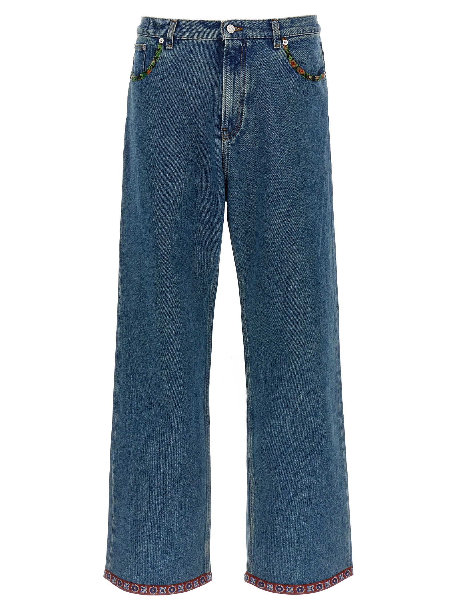 Valentino Garavani Men Valentino Garavani Floral Insert Jeans VALENTINO GARAVANI