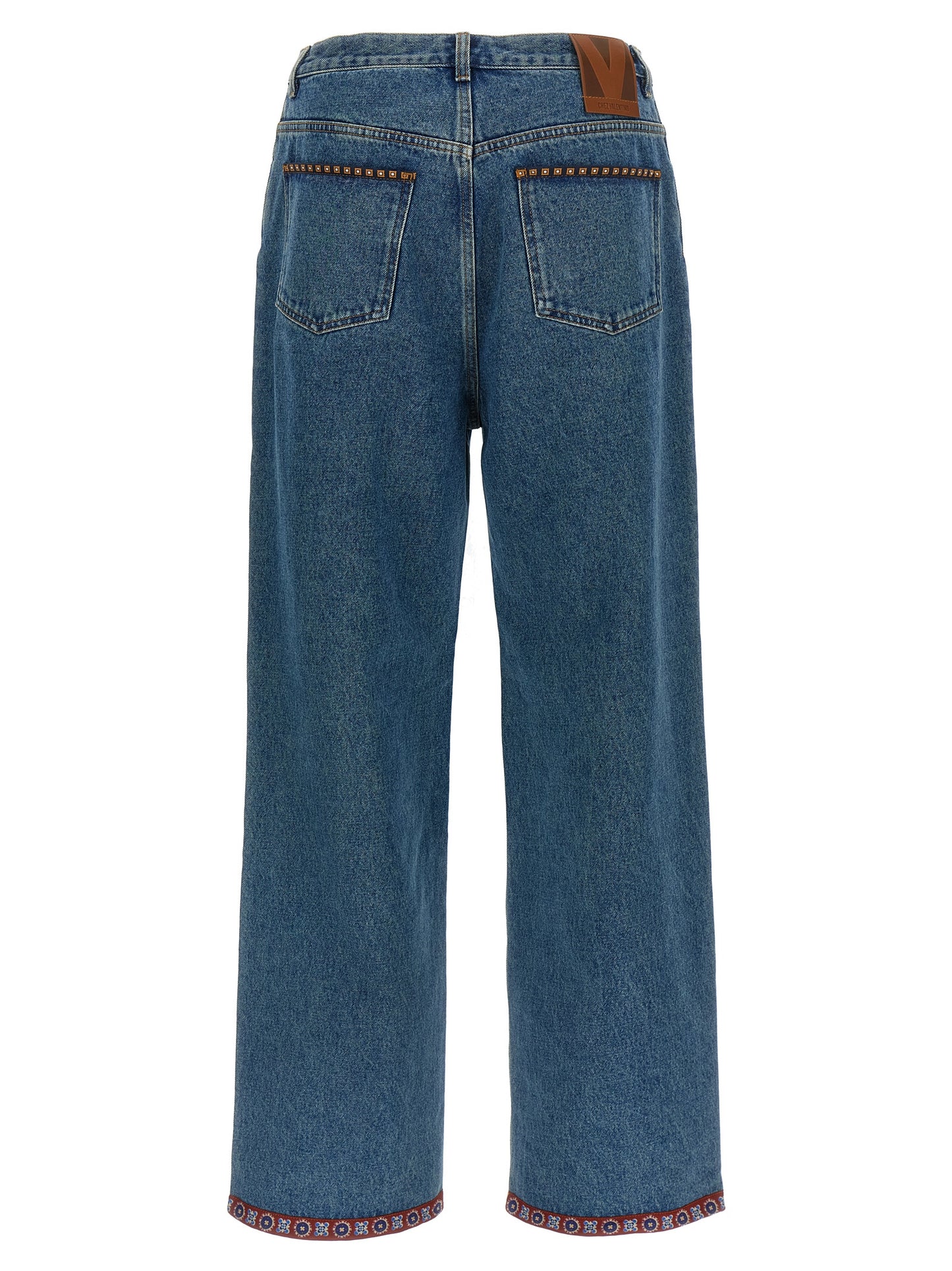 Valentino Garavani Men Valentino Garavani Floral Insert Jeans VALENTINO GARAVANI