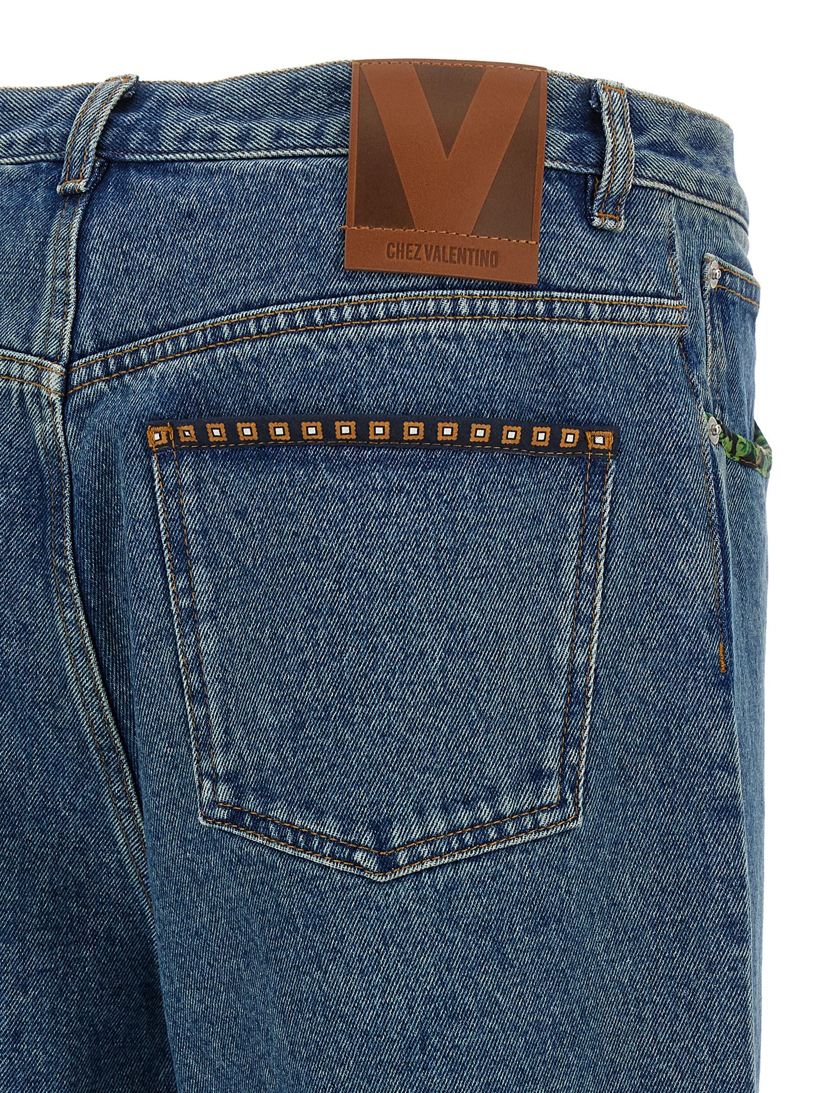 Valentino Garavani Men Valentino Garavani Floral Insert Jeans VALENTINO GARAVANI