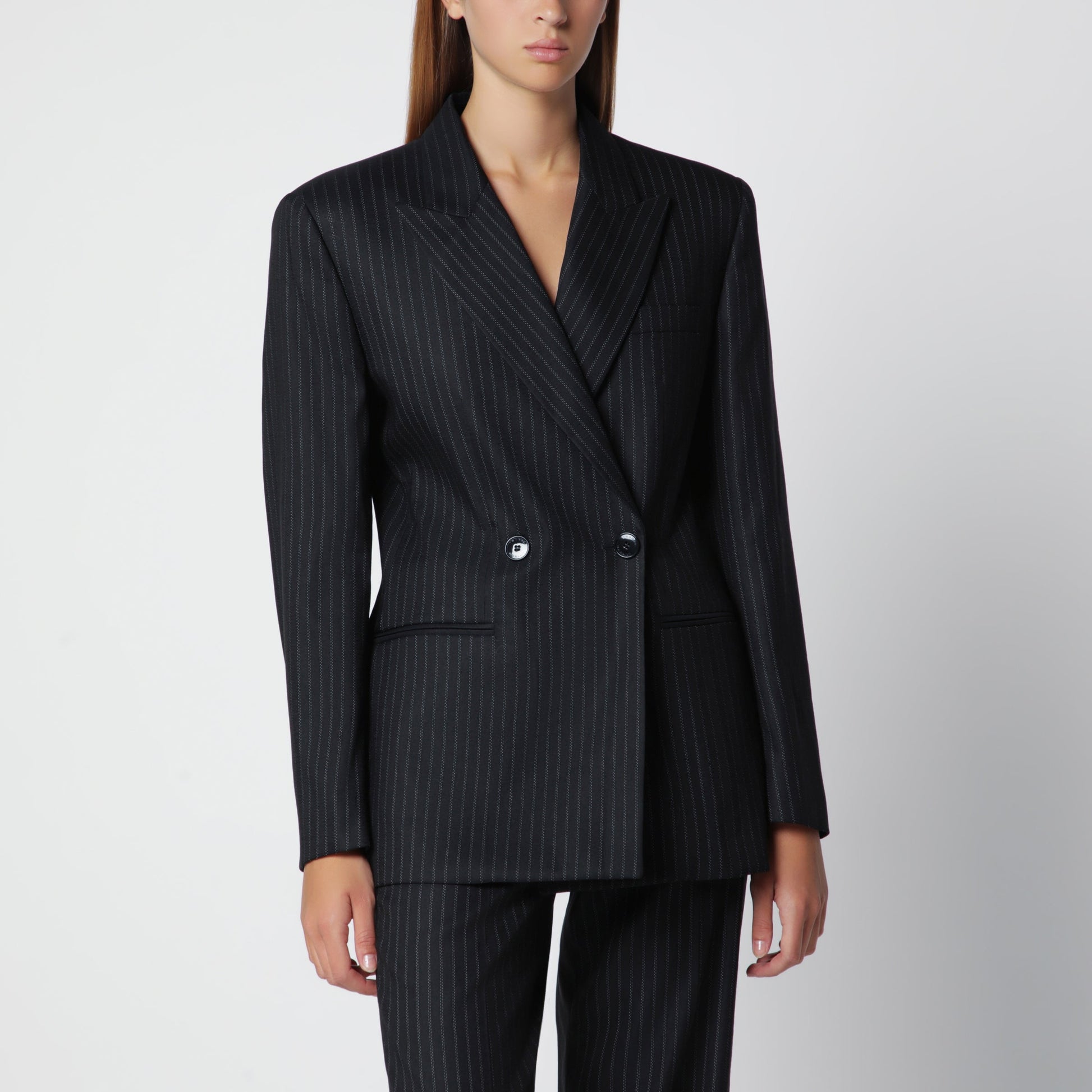 Isabel Marant Black Double-Breasted Pinstripe Jacket Women ISABEL MARANT