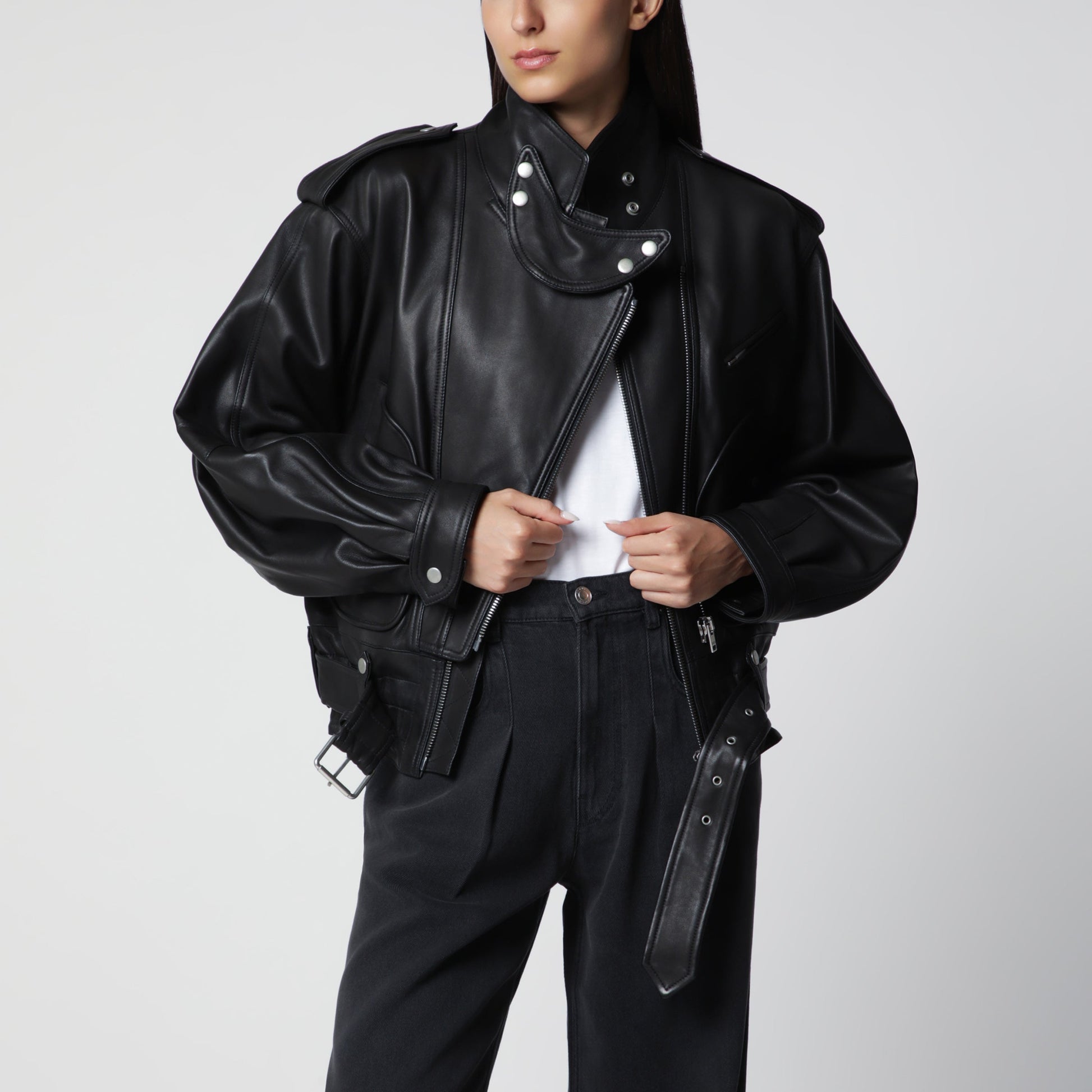Isabel Marant Black Leather Jacket Women ISABEL MARANT