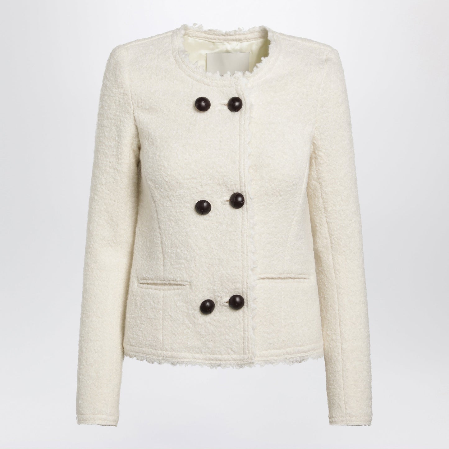Isabel Marant Suely Boucle Jacket With Fringed Trim In Ecru Women ISABEL MARANT