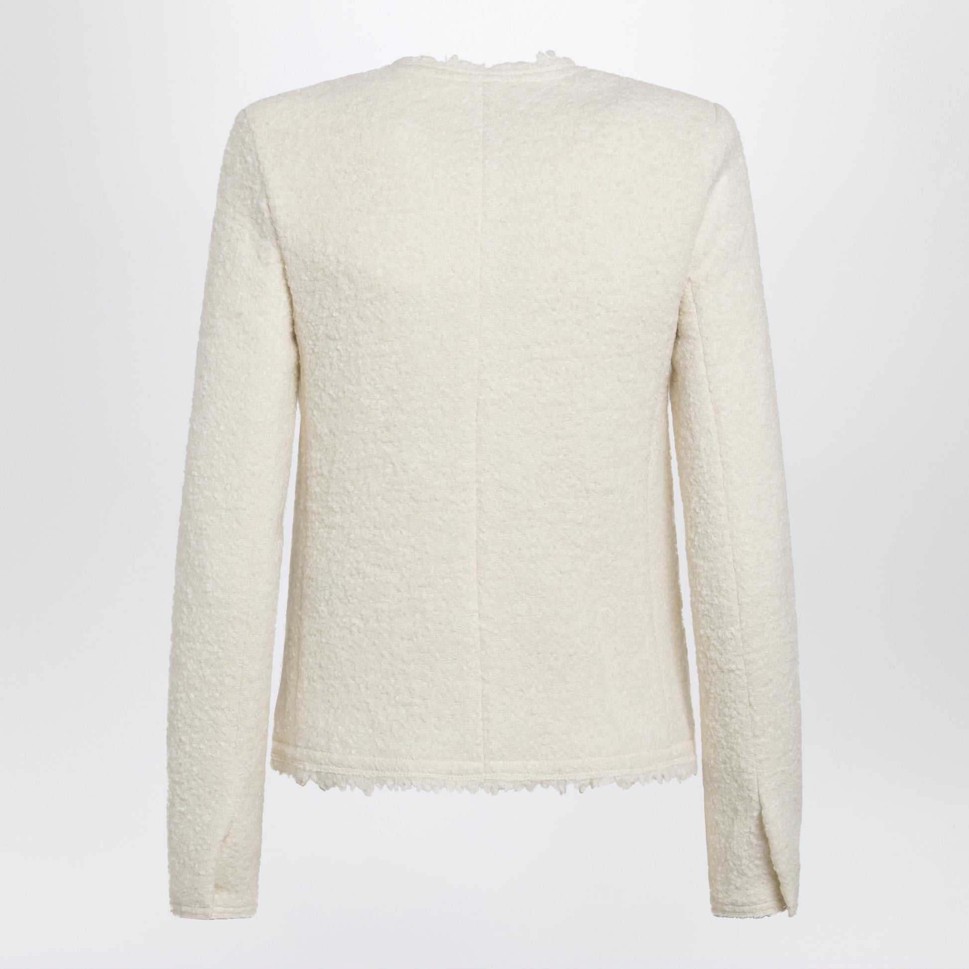 Isabel Marant Suely Boucle Jacket With Fringed Trim In Ecru Women ISABEL MARANT