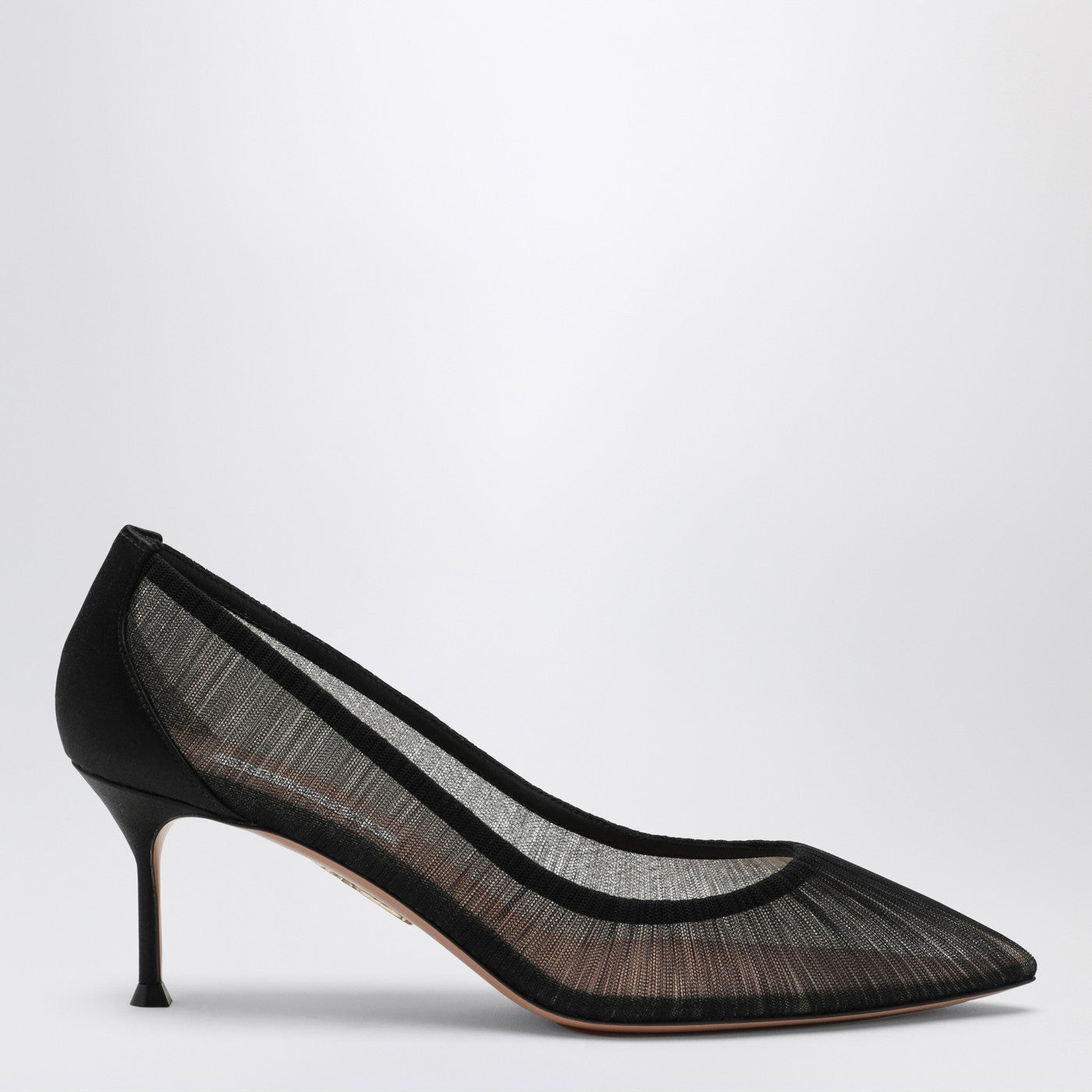 Aquazzura Voile Black Pumps In Satin And Mesh Women AQUAZZURA