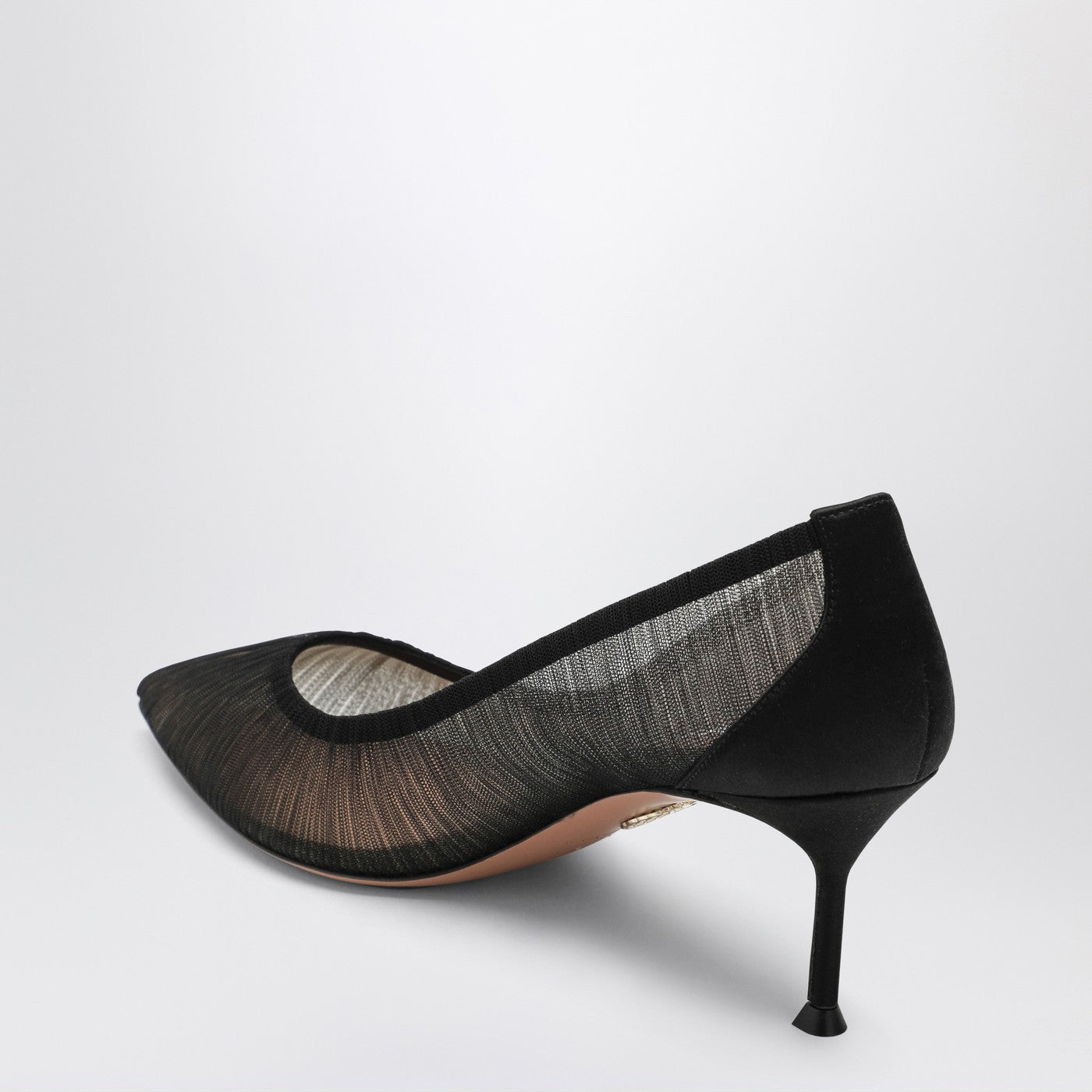 Aquazzura Voile Black Pumps In Satin And Mesh Women AQUAZZURA