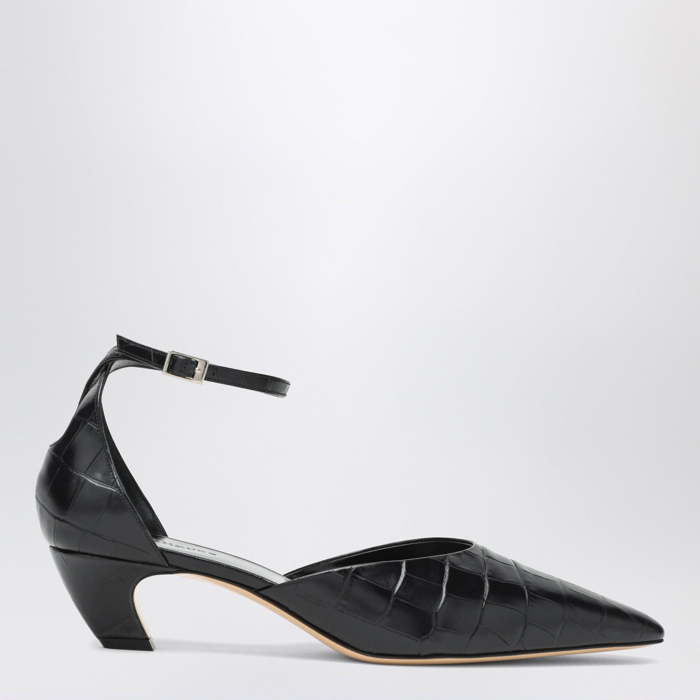 Le Monde Beryl Black Victoria Decollete With Crocodile Print Women Le Monde Beryl