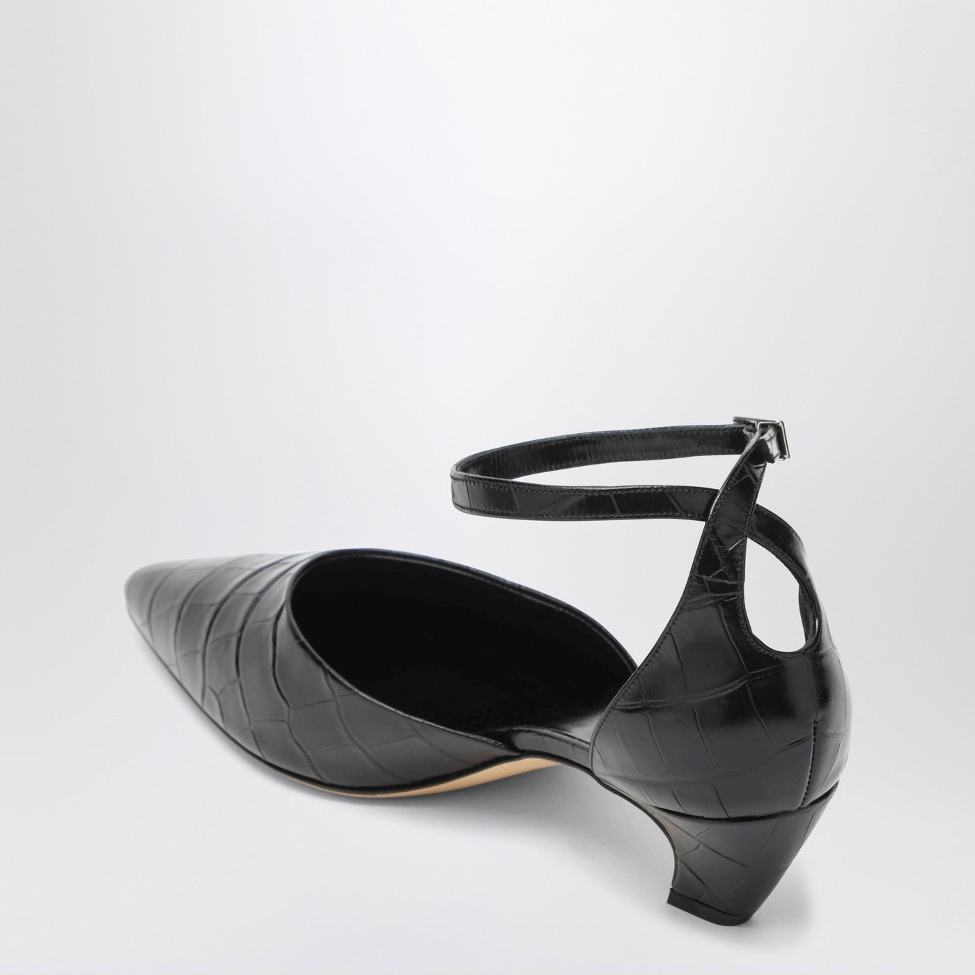 Le Monde Beryl Black Victoria Decollete With Crocodile Print Women Le Monde Beryl