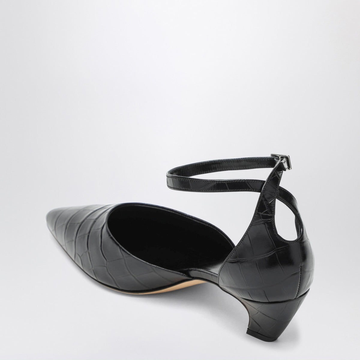 Le Monde Beryl Black Victoria Decollete With Crocodile Print Women Le Monde Beryl