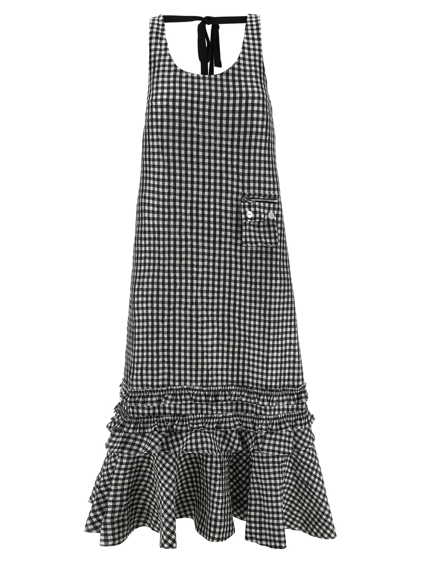 Ganni Women 'Crinkled Check Long' Dress GANNI