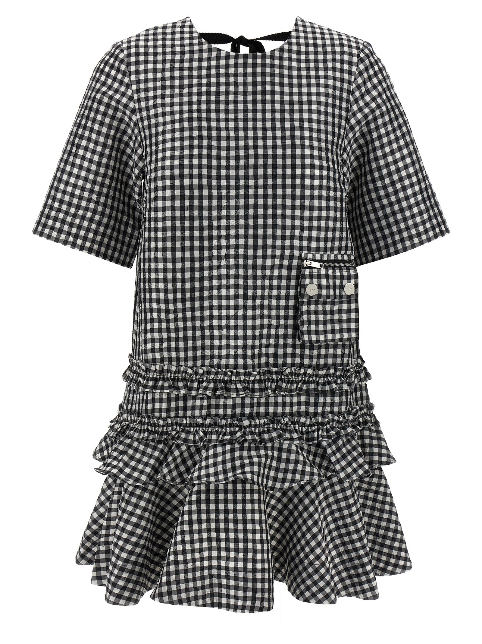 Ganni Women 'Crinkled Check Mini' Dress GANNI