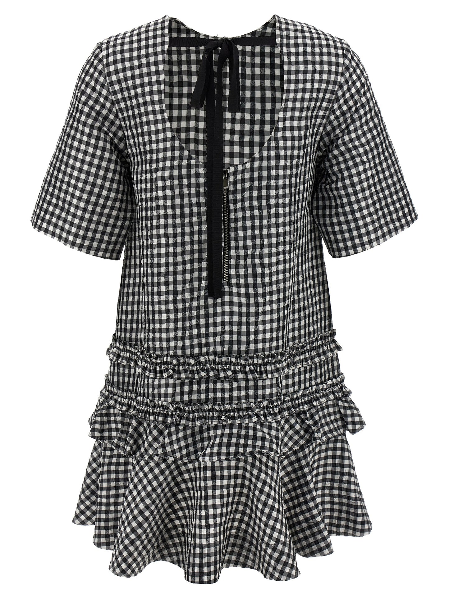 Ganni Women 'Crinkled Check Mini' Dress GANNI