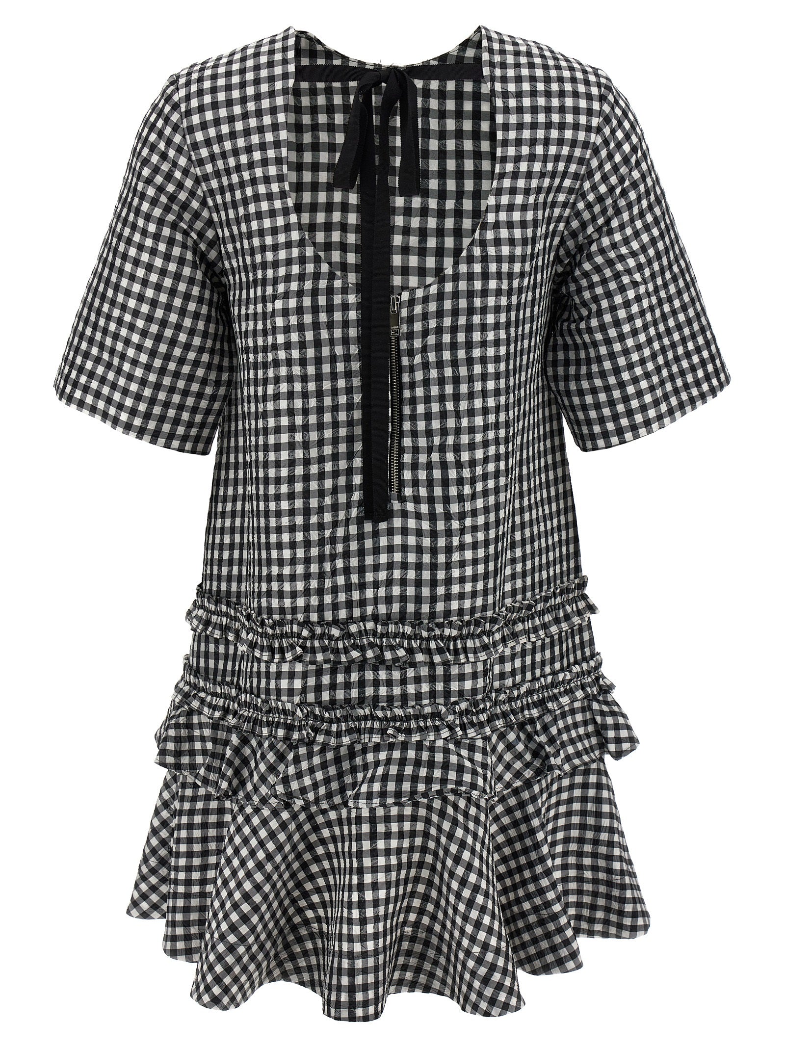 Ganni Women 'Crinkled Check Mini' Dress GANNI