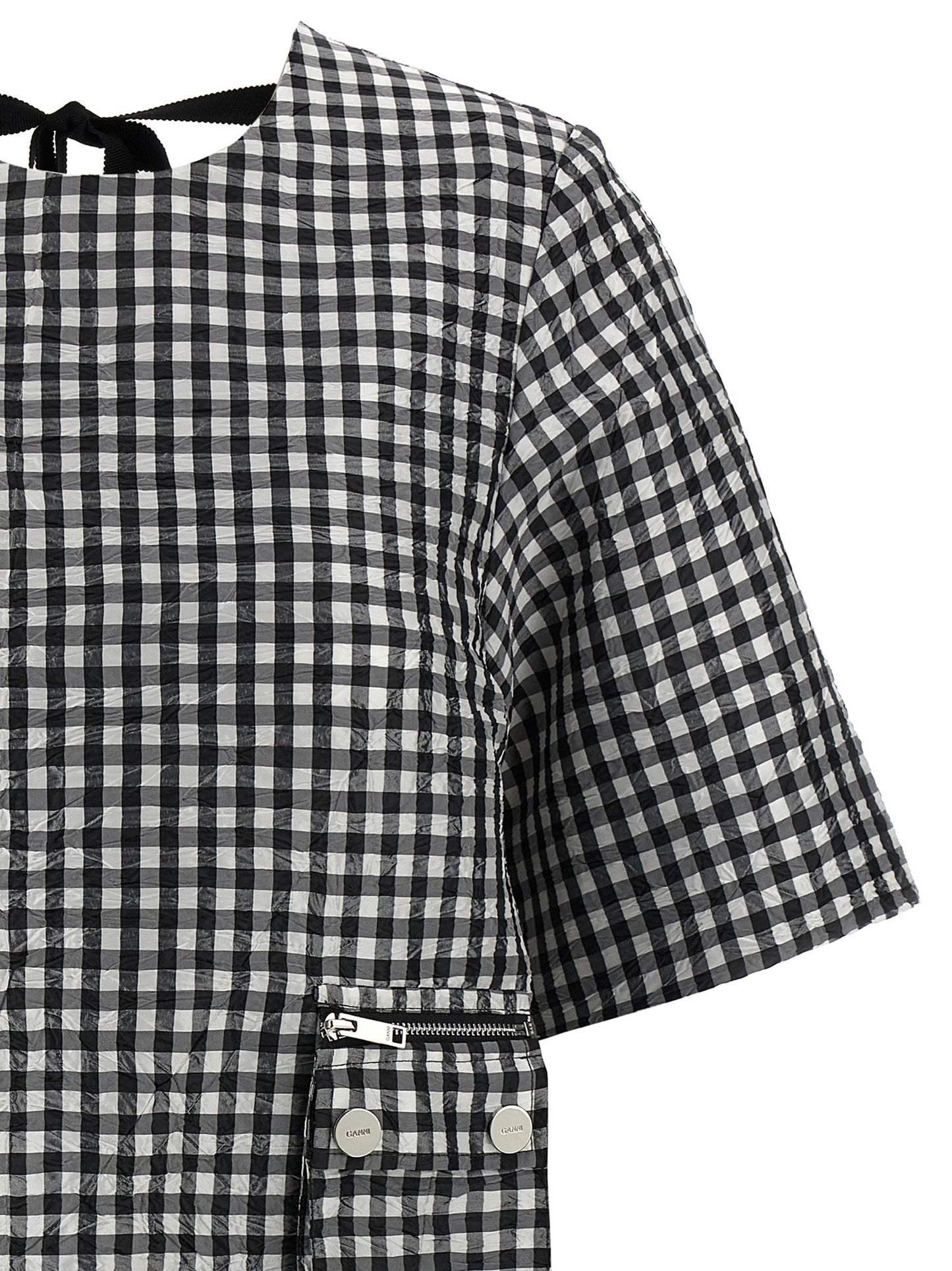 Ganni Women 'Crinkled Check Mini' Dress GANNI