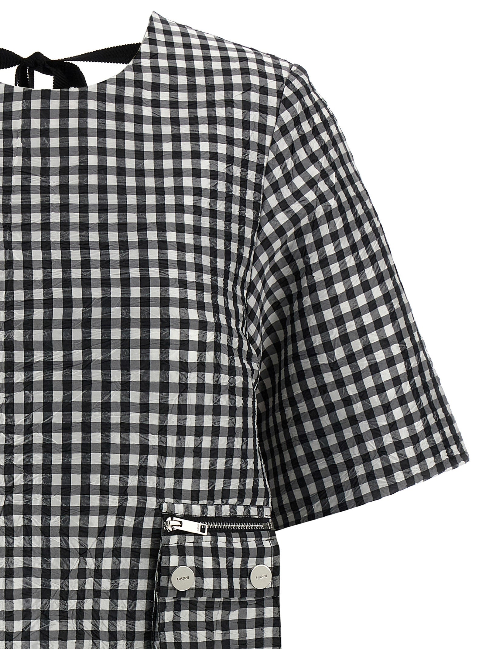 Ganni Women 'Crinkled Check Mini' Dress GANNI