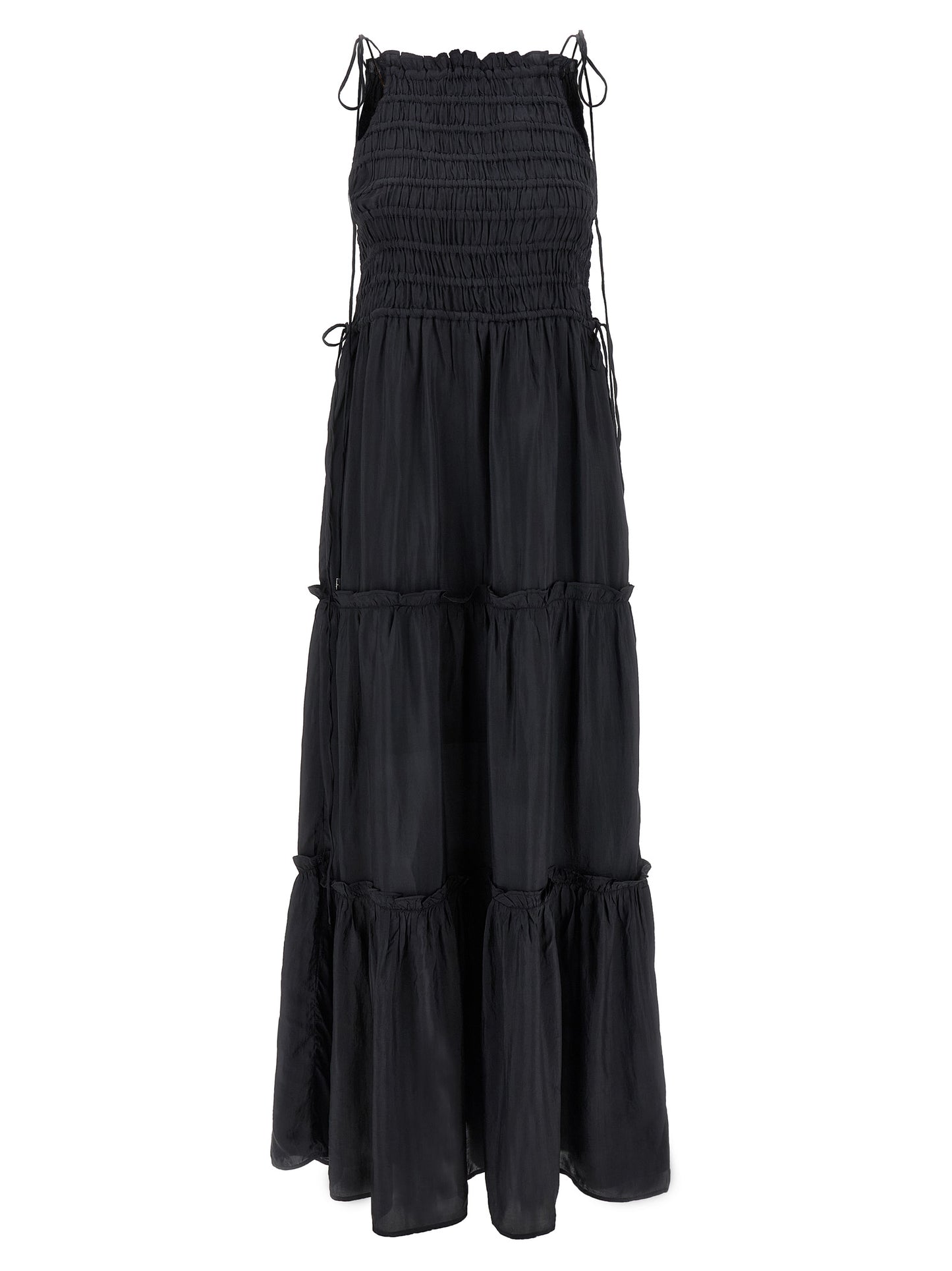 Ganni Women 'Black Smock Tie' Dress GANNI