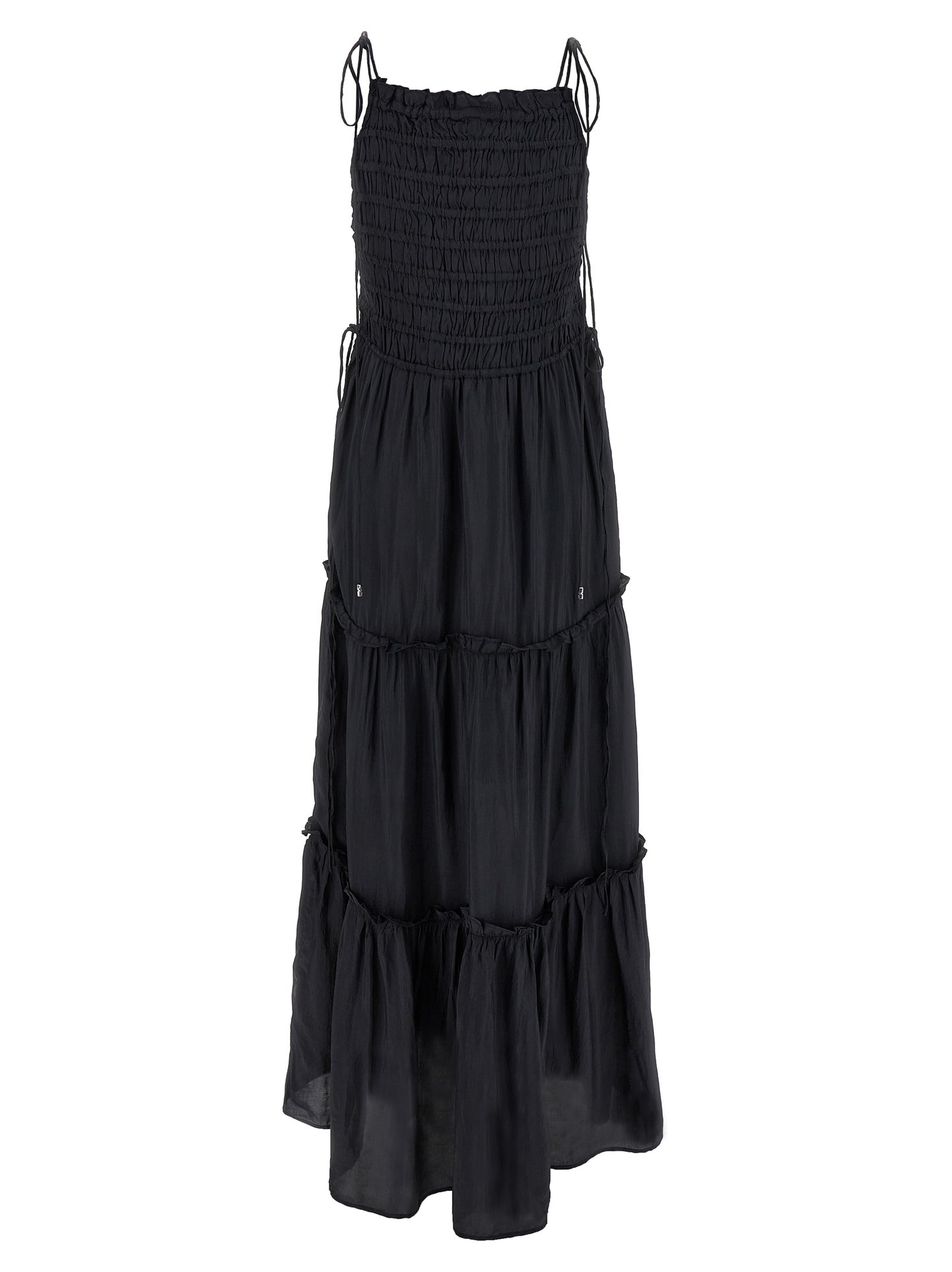 Ganni Women 'Black Smock Tie' Dress GANNI