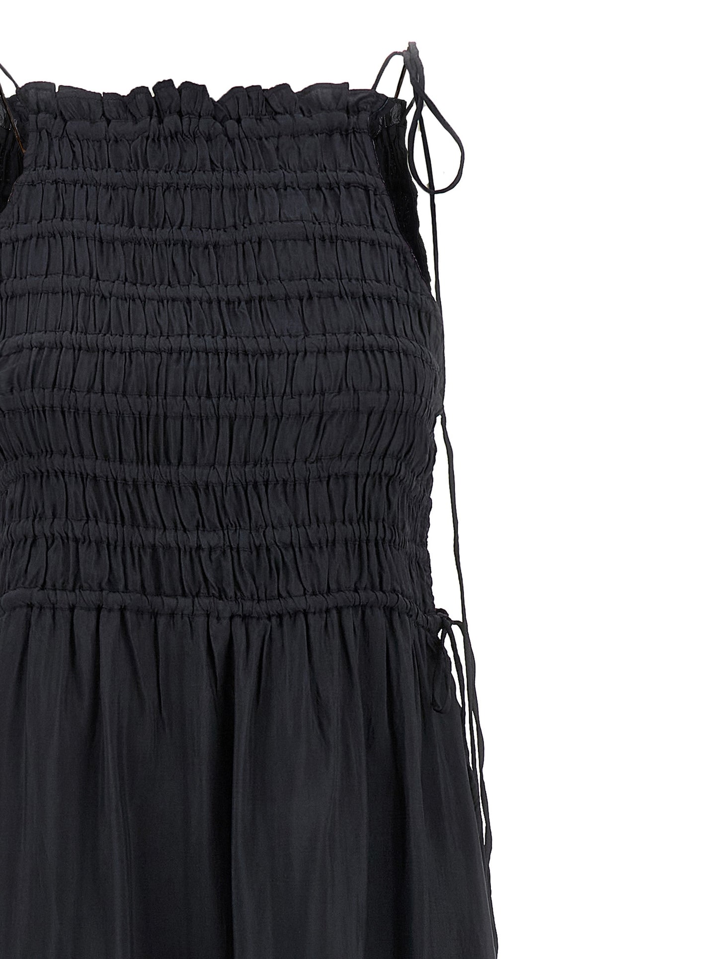 Ganni Women 'Black Smock Tie' Dress GANNI