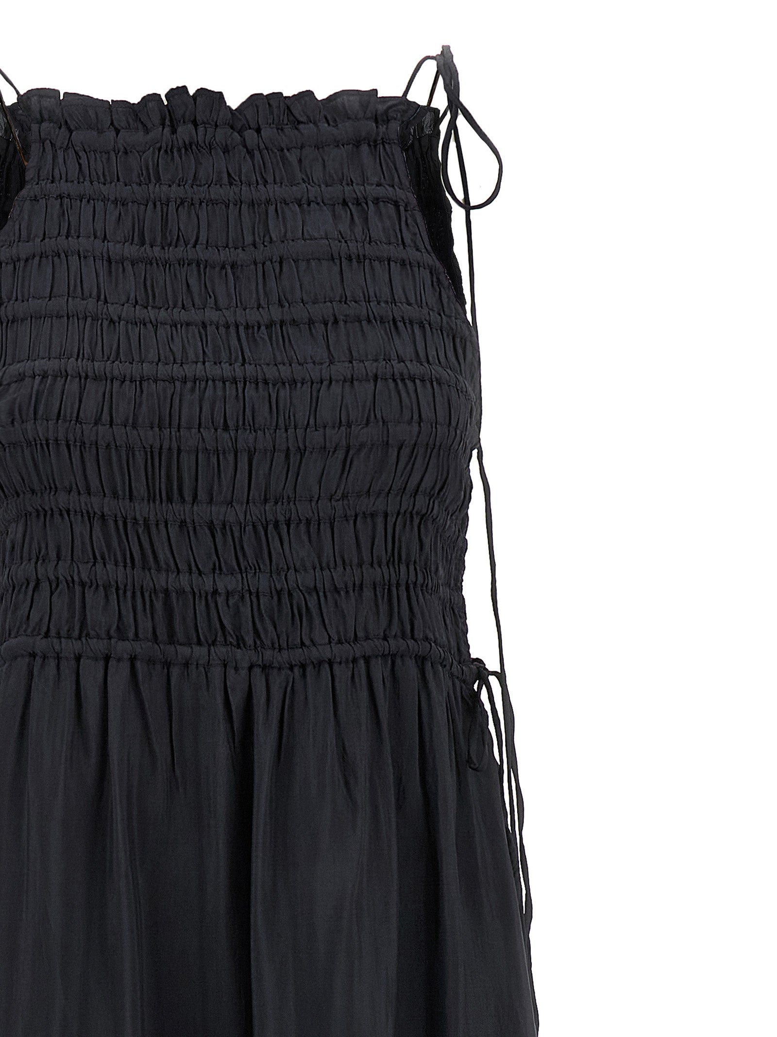 Ganni Women 'Black Smock Tie' Dress GANNI