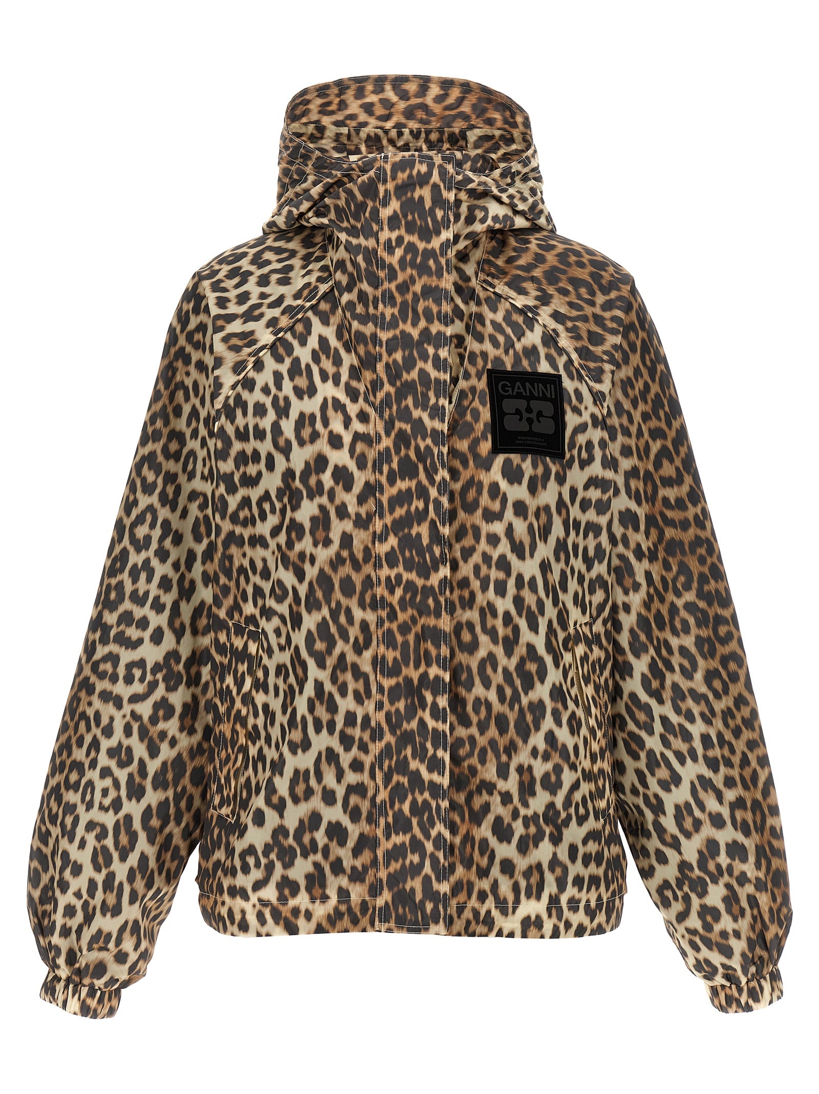Ganni Women 'Leopard Print Nylon' Windbreaker GANNI