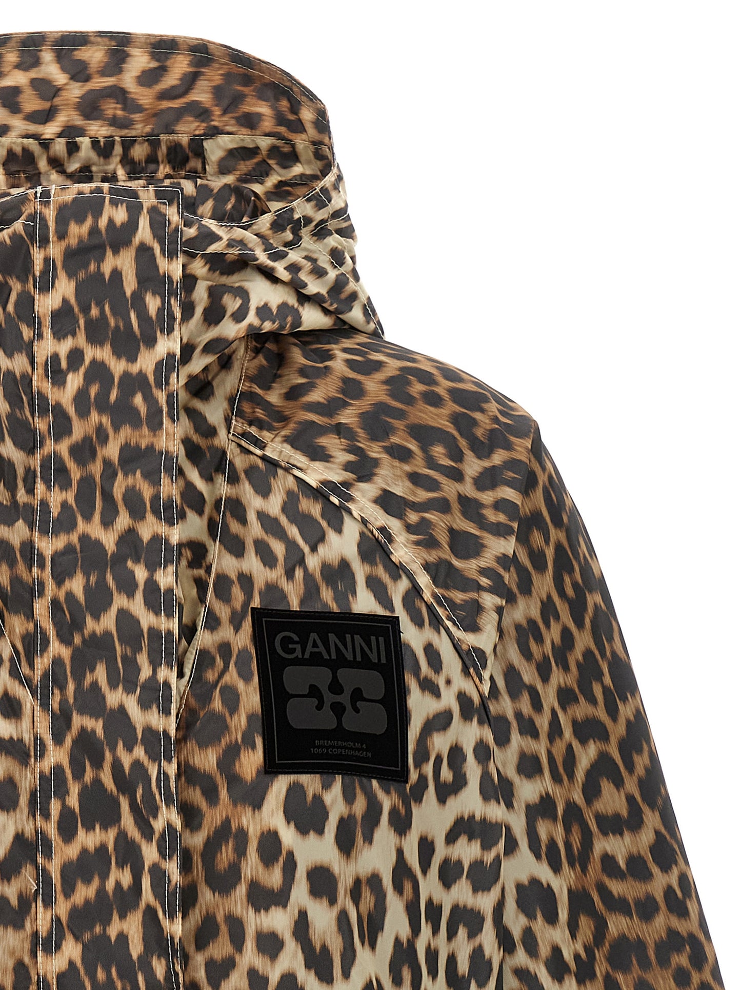 Ganni Women 'Leopard Print Nylon' Windbreaker GANNI