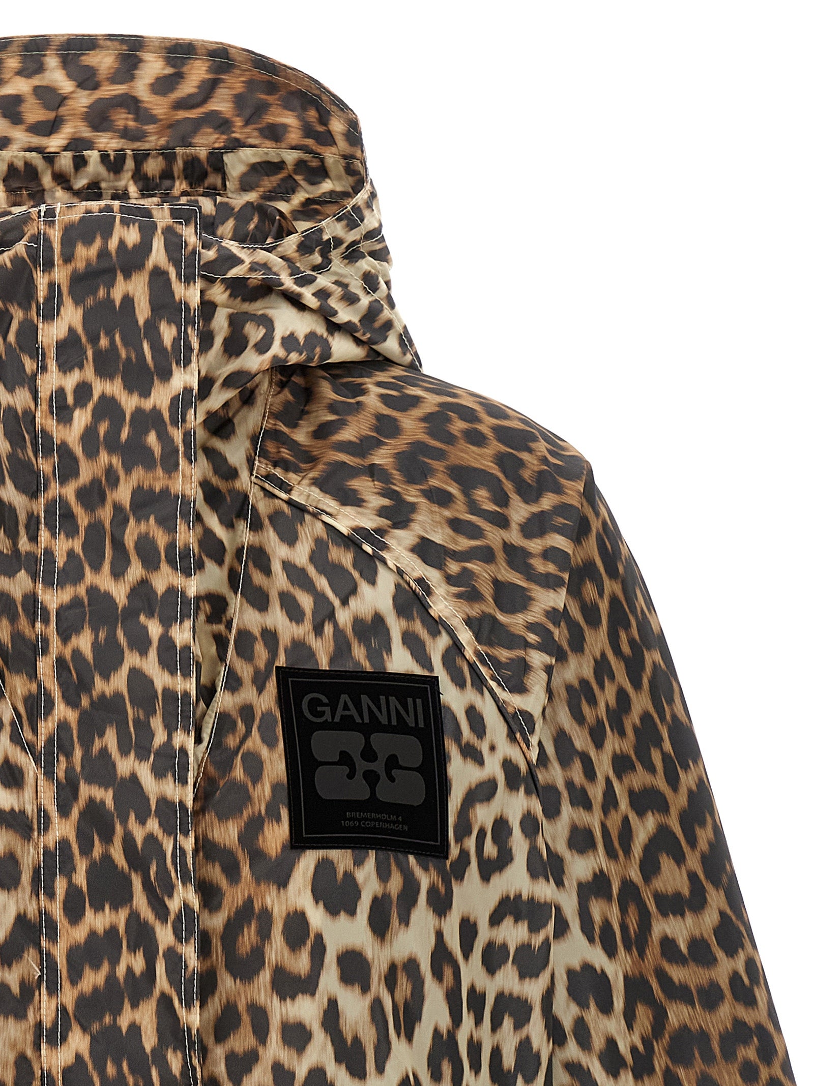 Ganni Women 'Leopard Print Nylon' Windbreaker GANNI