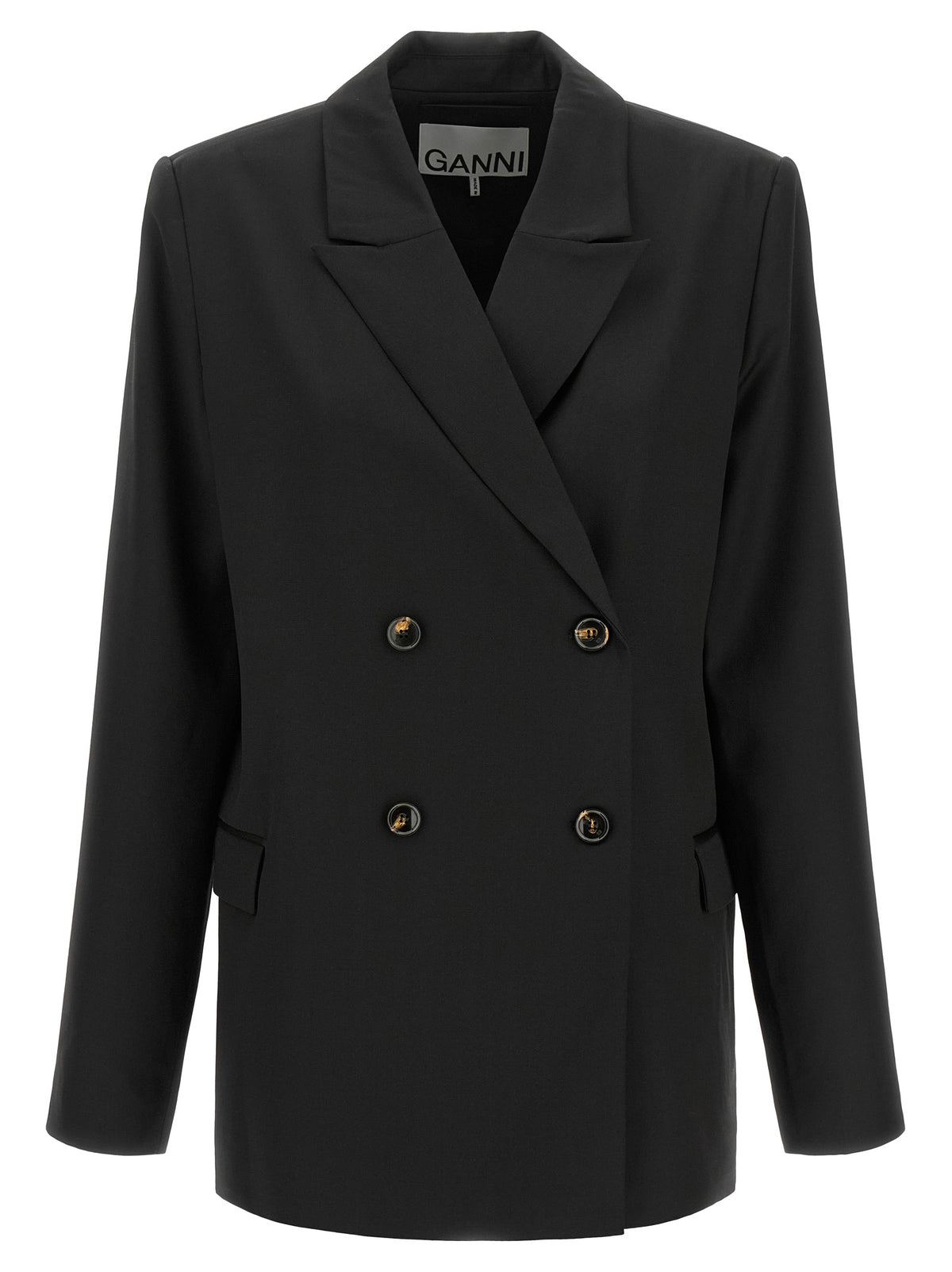 Ganni Women Double-Breasted Wool Blazer GANNI