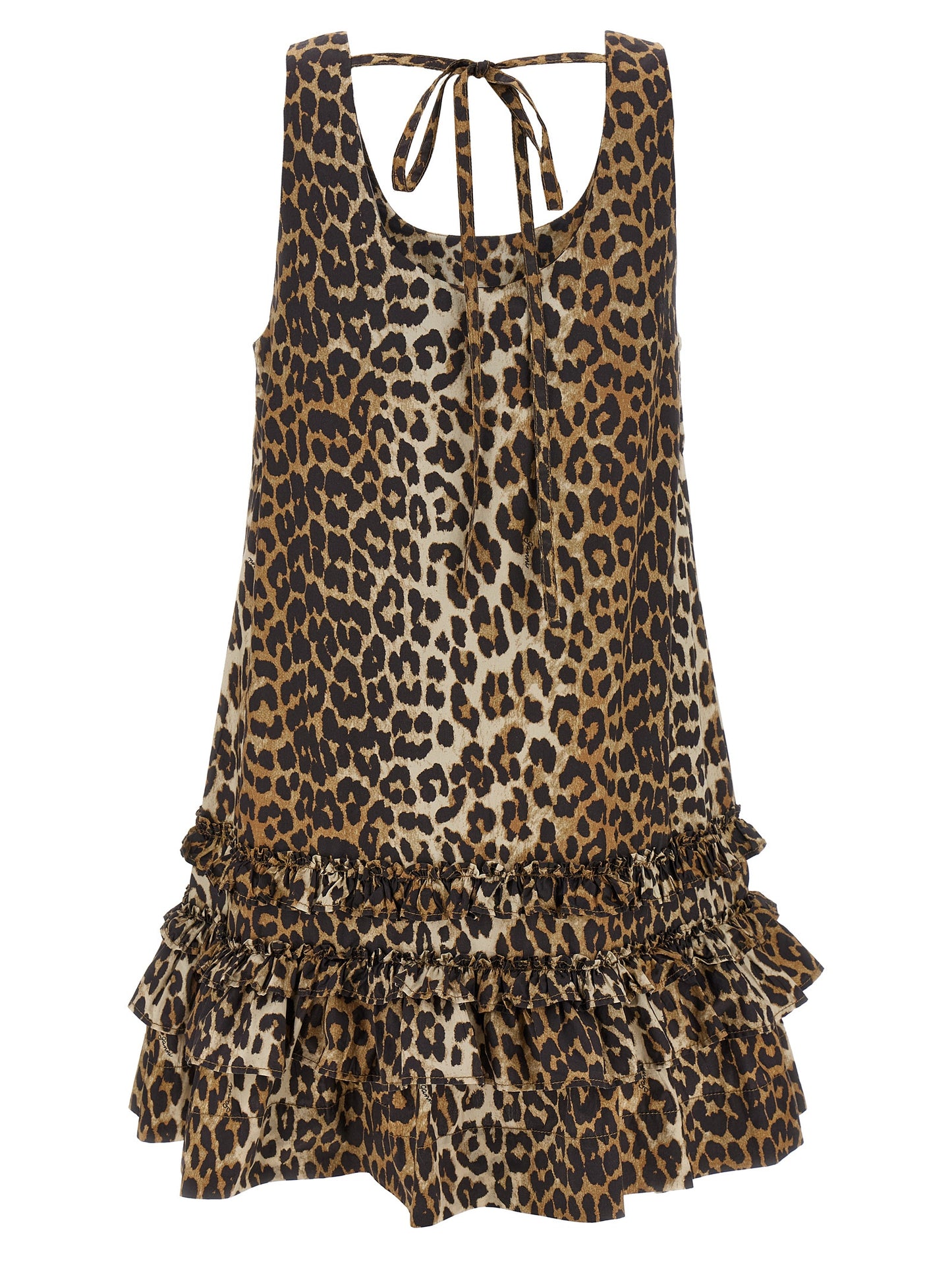 Ganni Women 'Leopard Cotton Poplin Mini' Dress